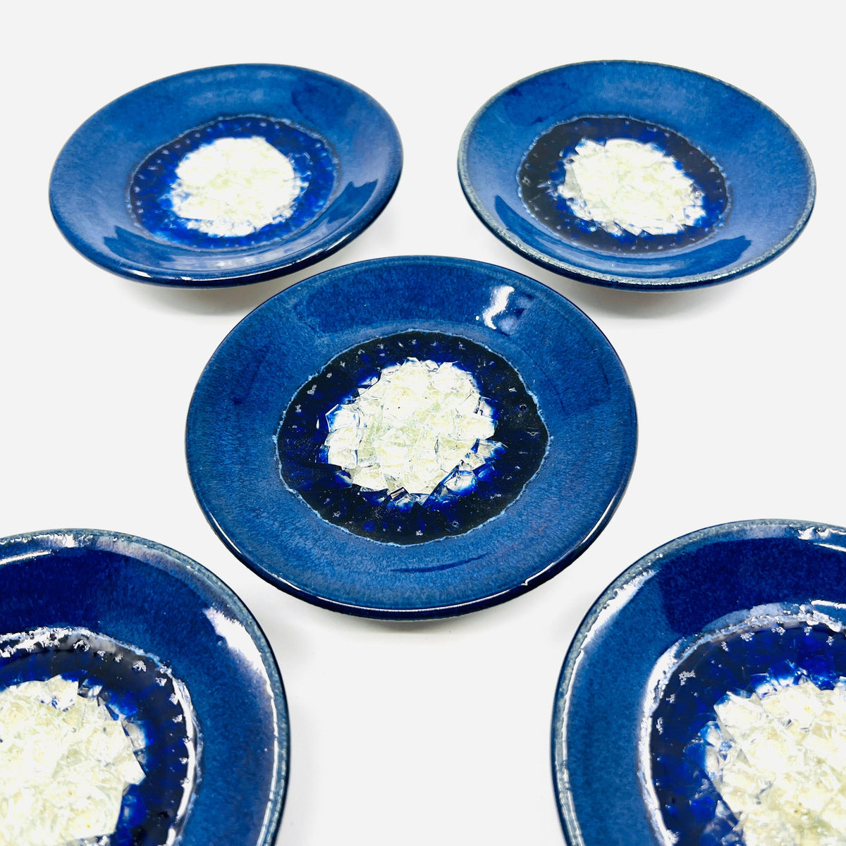 Small Ceramic and Glass Dish, Cobalt Decor Dock 6 