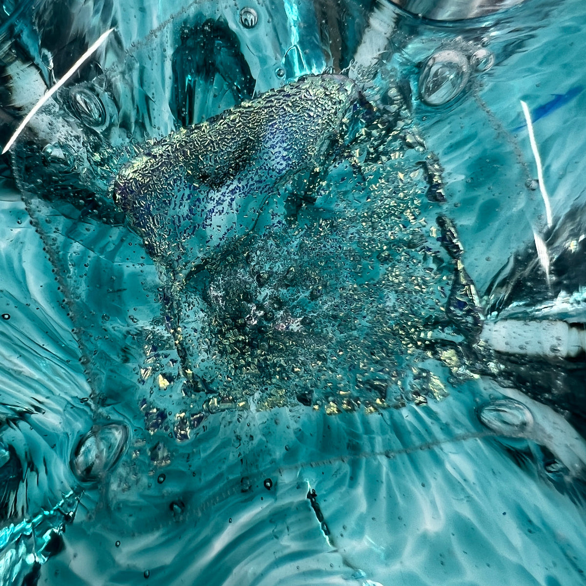 Star Ornament, Aquamarine Suncatcher Luke Adams Glass Blowing Studio 