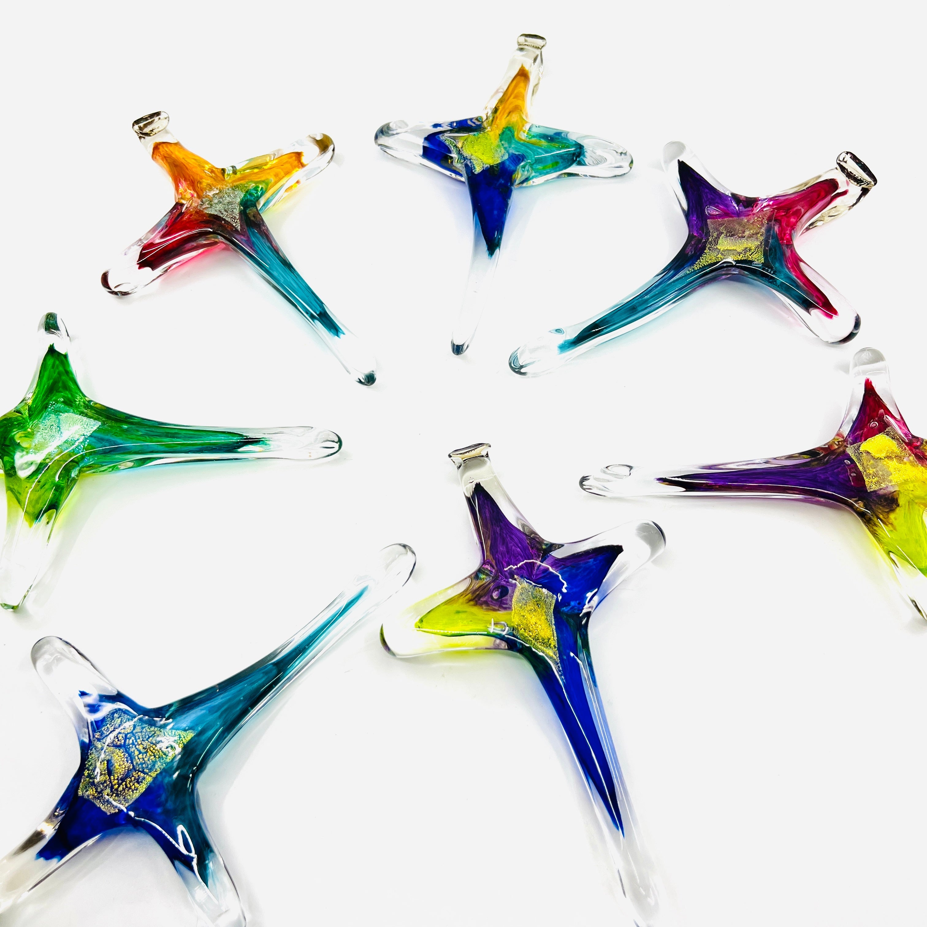 Cross Ornament, Fiji - Luke Adams Glass Blowing Studio