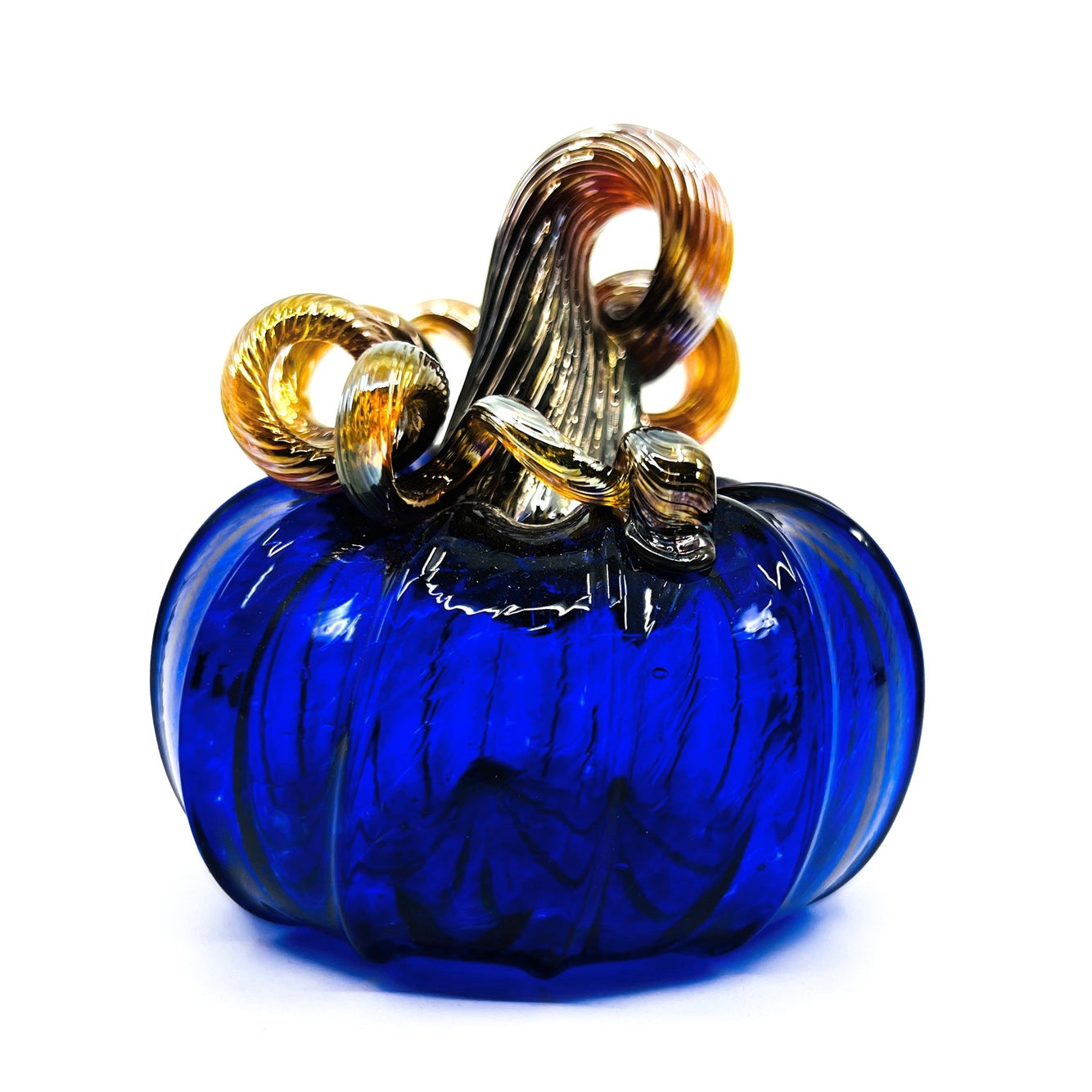 Mini Pumpkin, Sapphire Pumpkin Luke Adams Glass Blowing Studio 