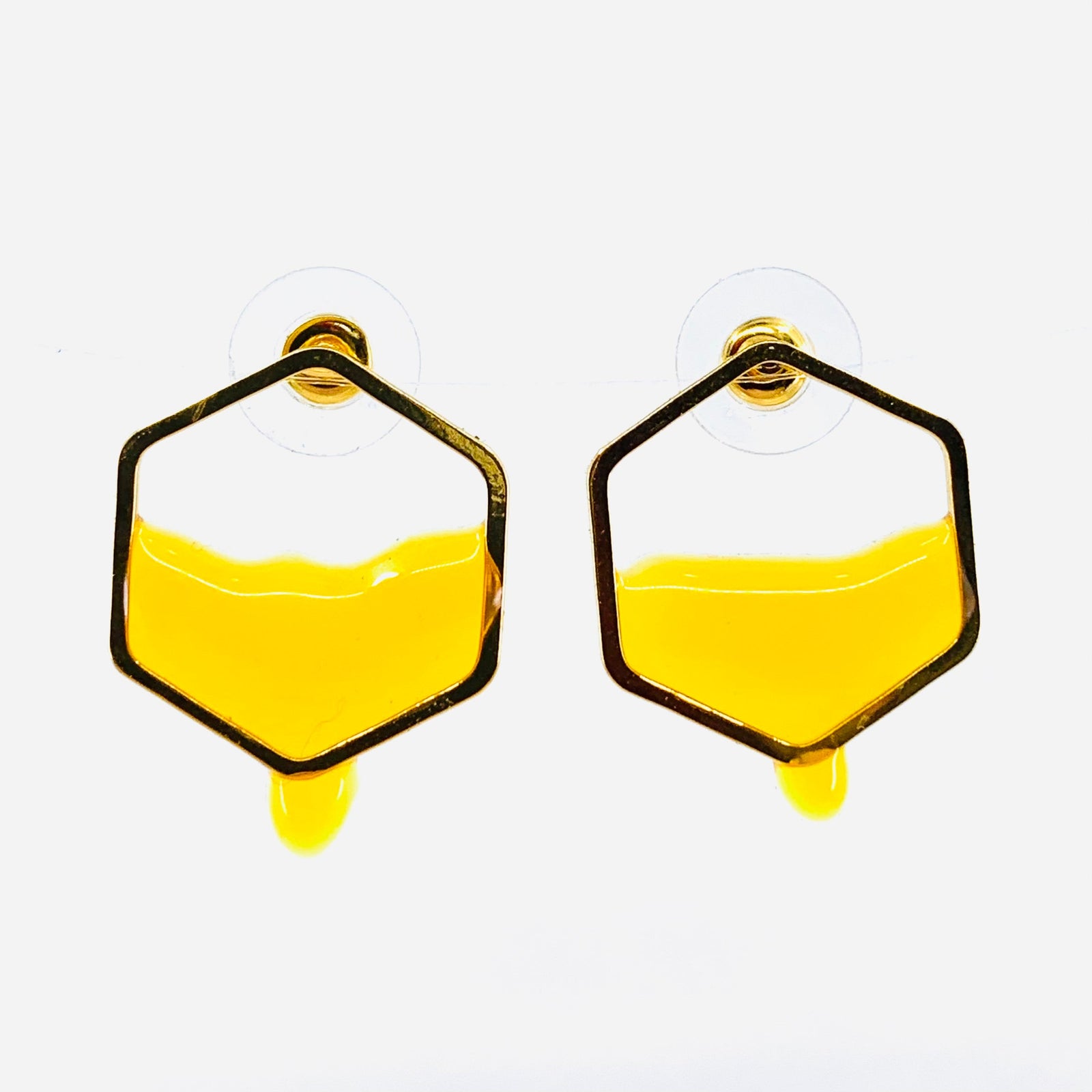 Honeycomb Stud Earrings Manufactured Overseas 