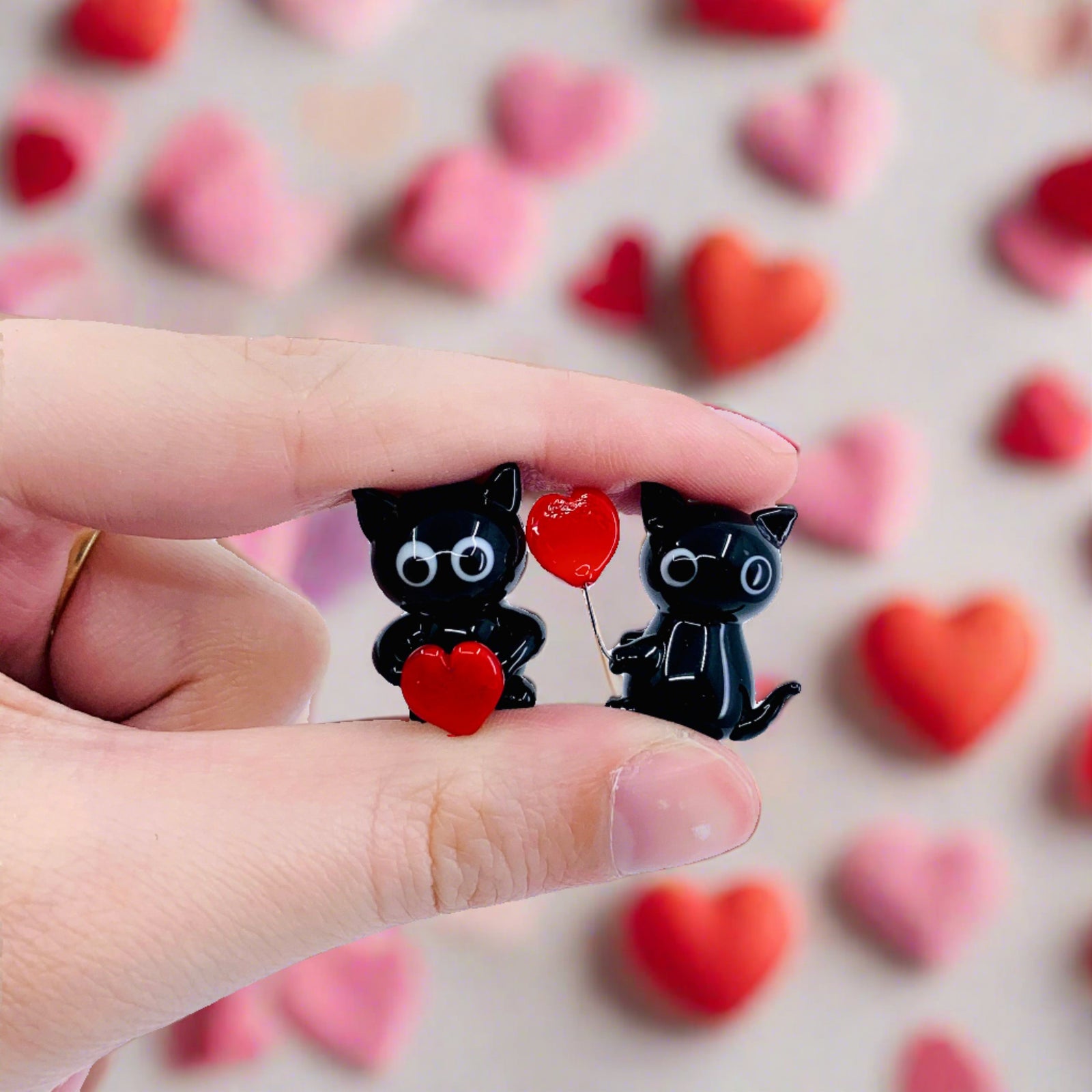 Little Glass Love Cats Miniature - 