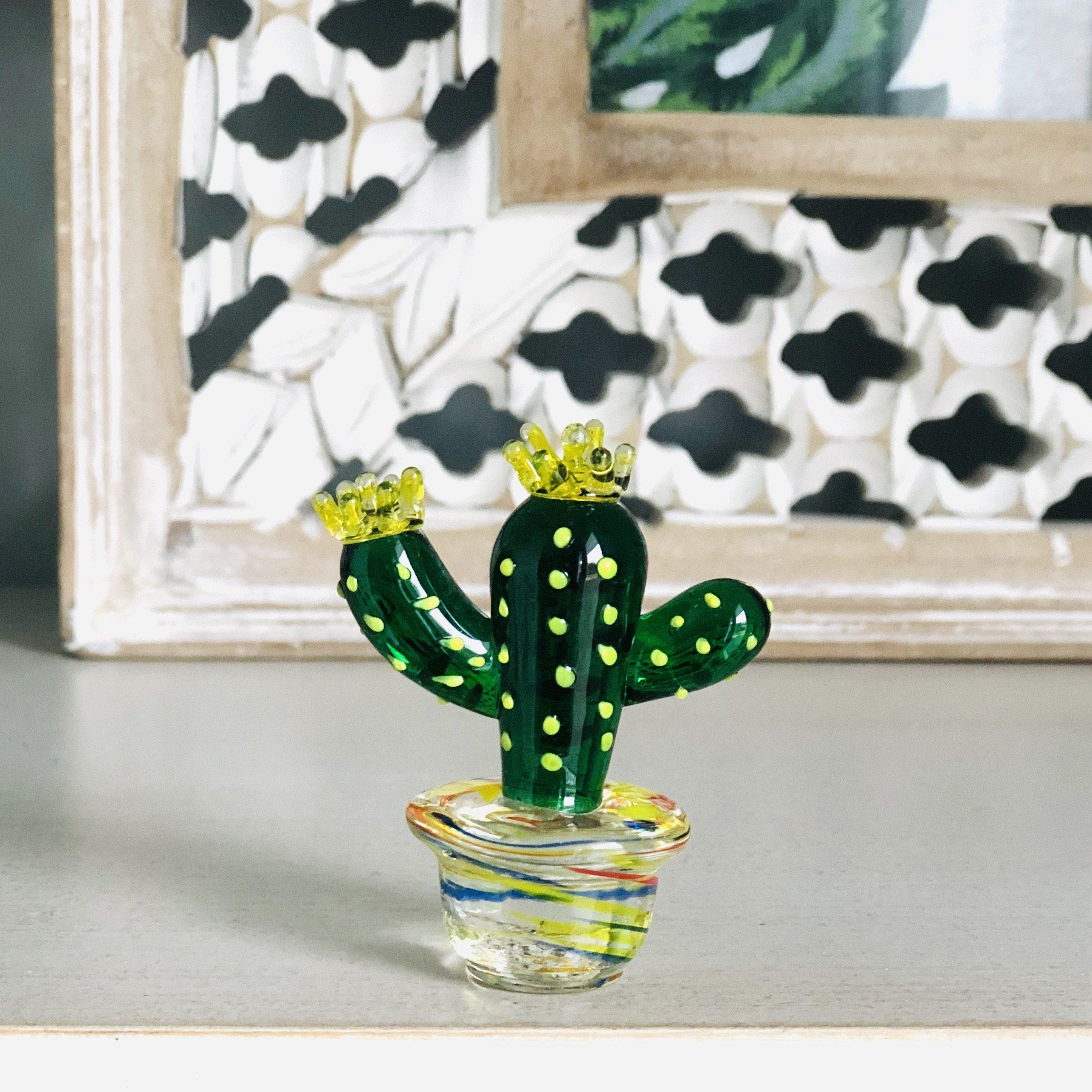 Glass Cactus Golden Crown - Luke Adams Glass Blowing Studio