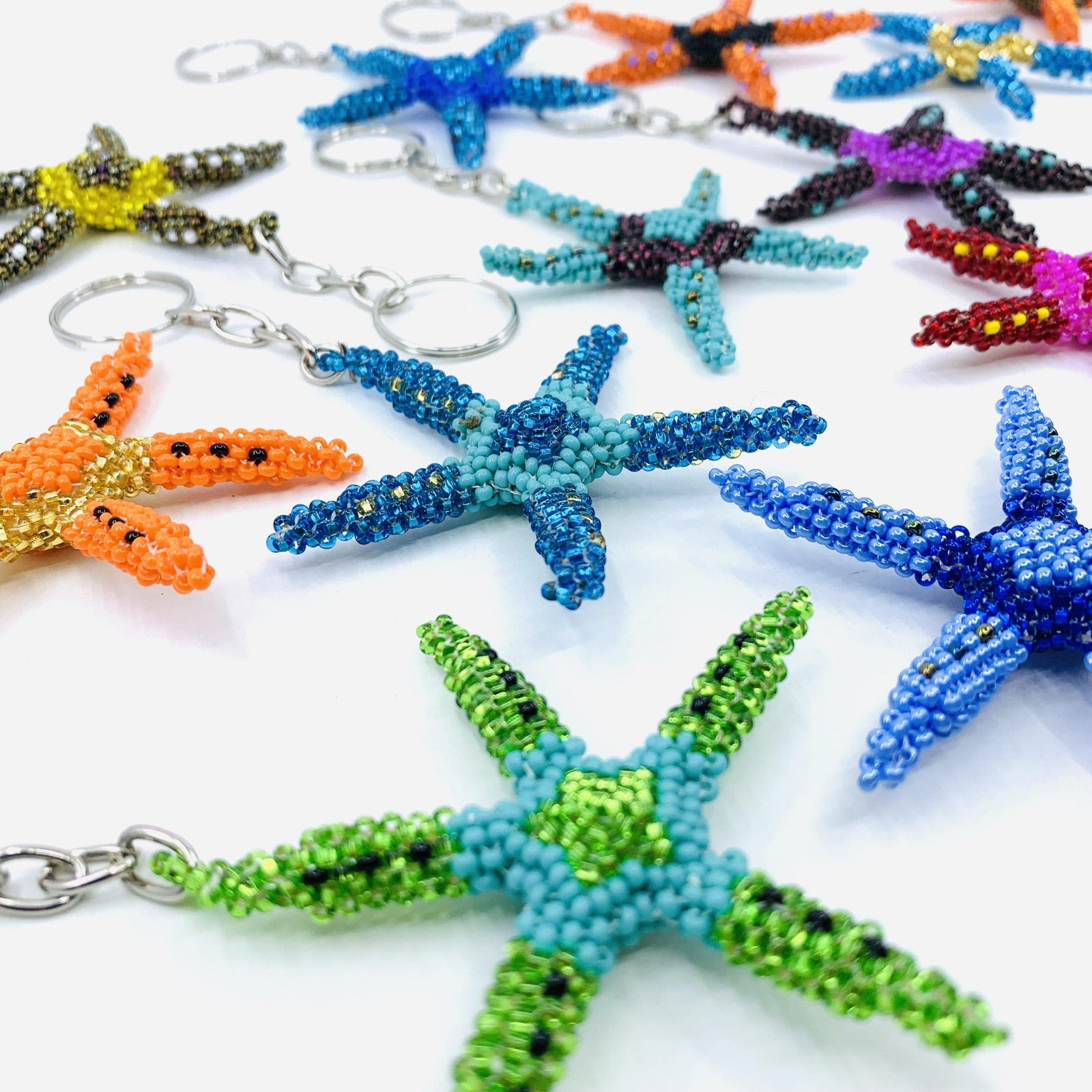 Glass Beaded Key Chain, Starfish Accessory Lumily 