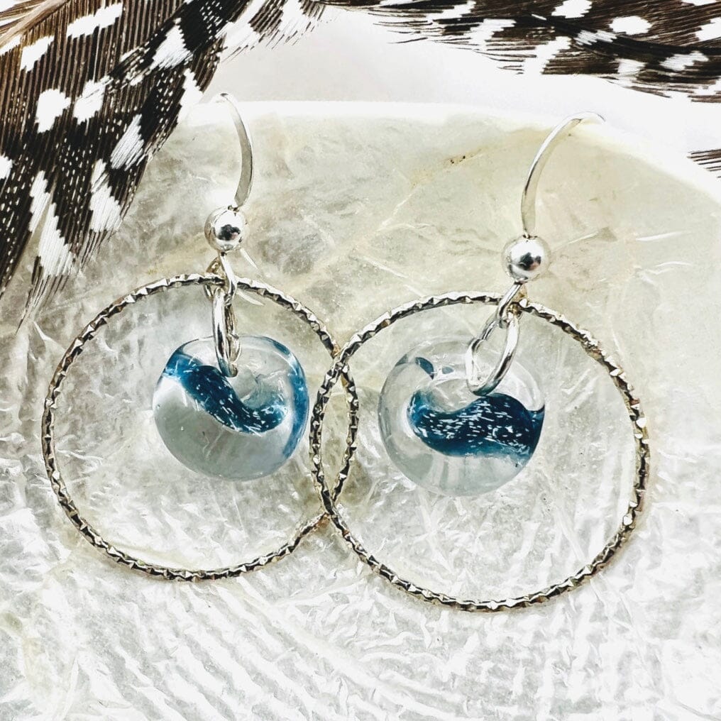 Glass Bead Diamond Cut Hoop Earrings Jewelry Sosie Designs 