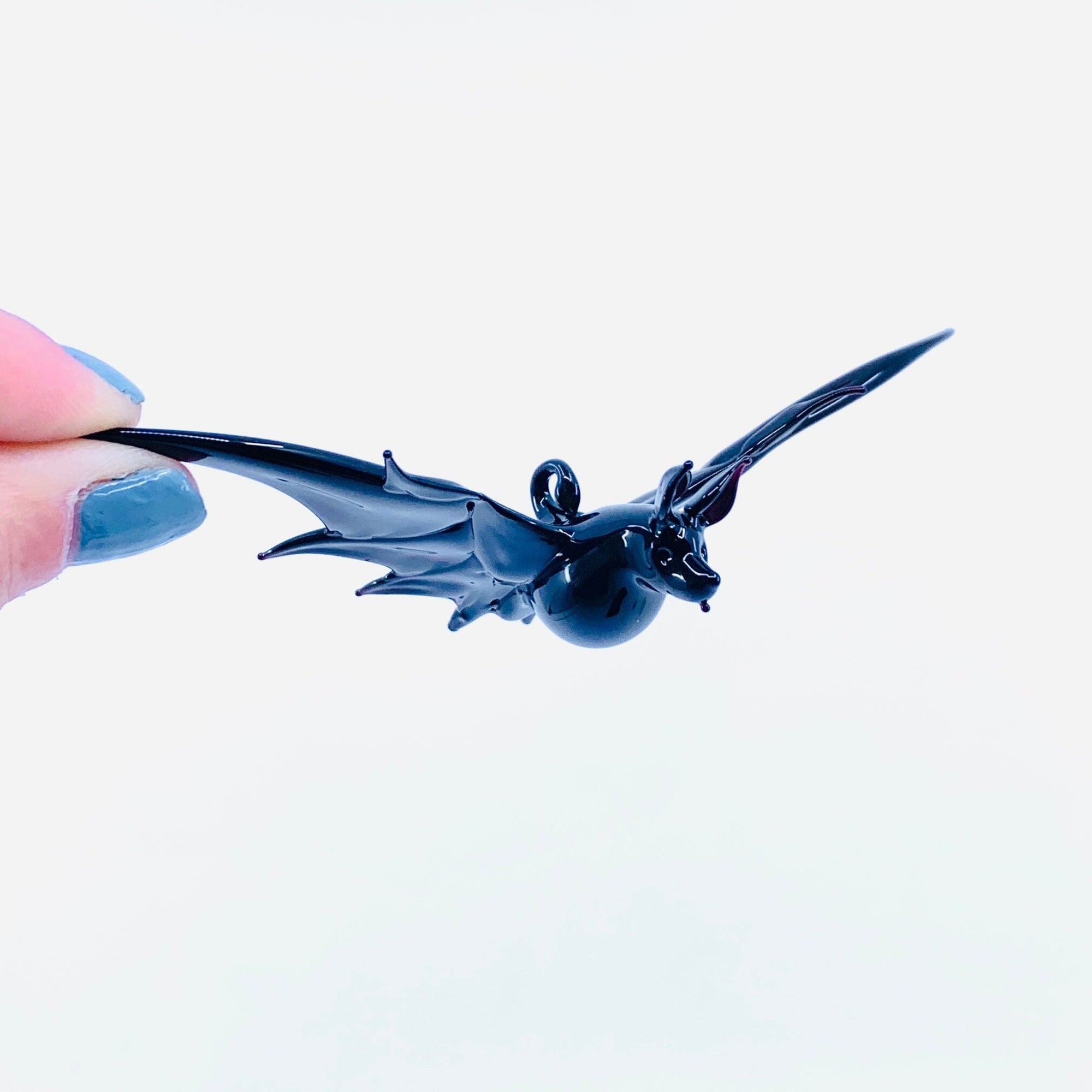 Glass Flying Bat Ornament, 1 Ornament WGK Glass Art Inc 