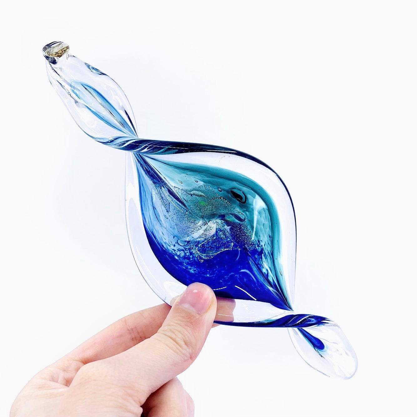 Spiral Ornament, Raindrop Suncatcher Luke Adams Glass Blowing Studio 