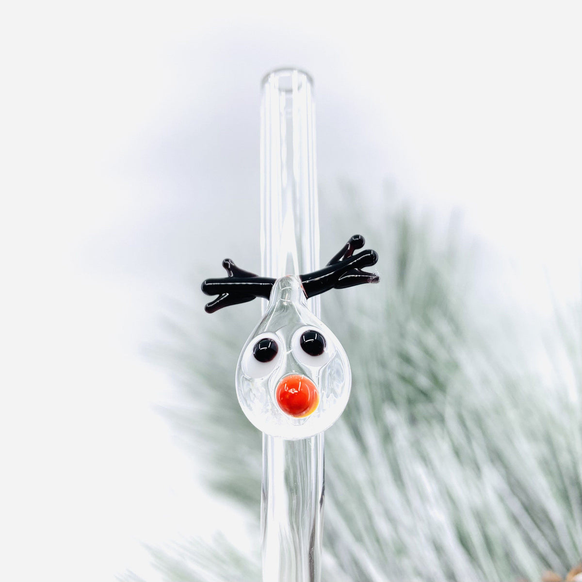 Tiny Animal Glass Straw, Reindeer MiniZoo 