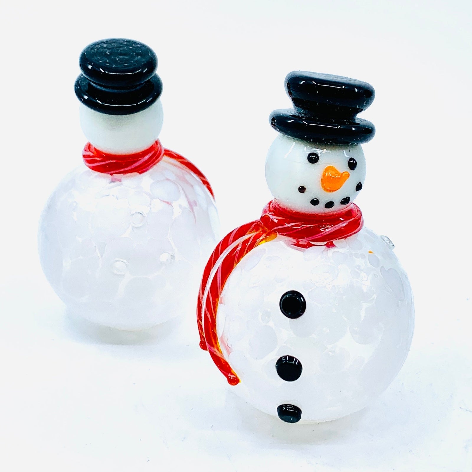 Glass Salt and Pepper Shakers, Snowmen Decor Gift Essentials 