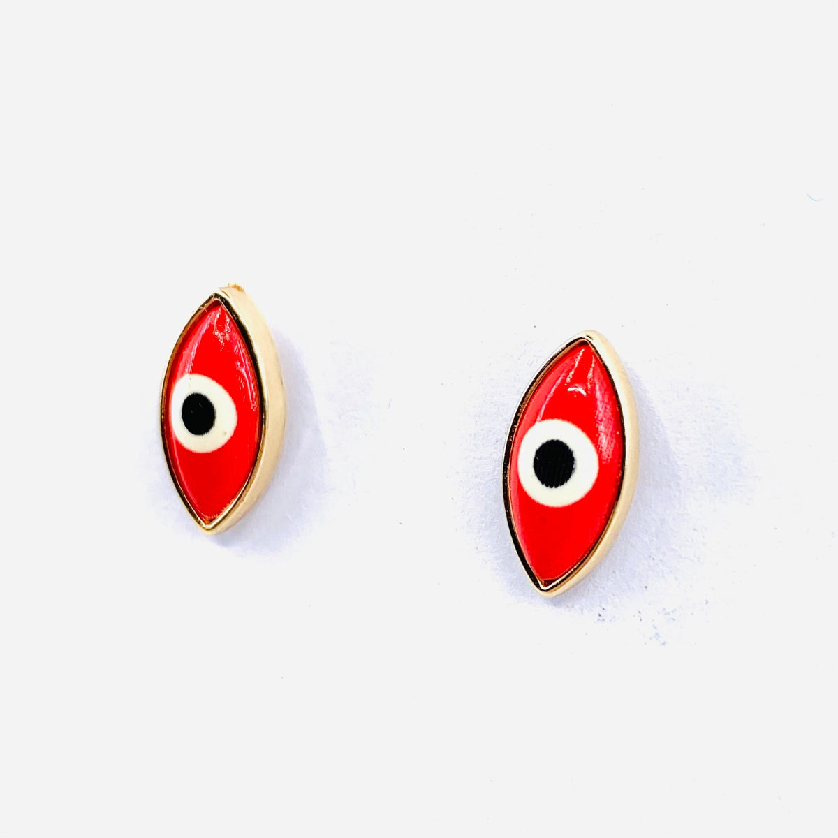 Evil Eye Red Stud Earrings Cloie NY 