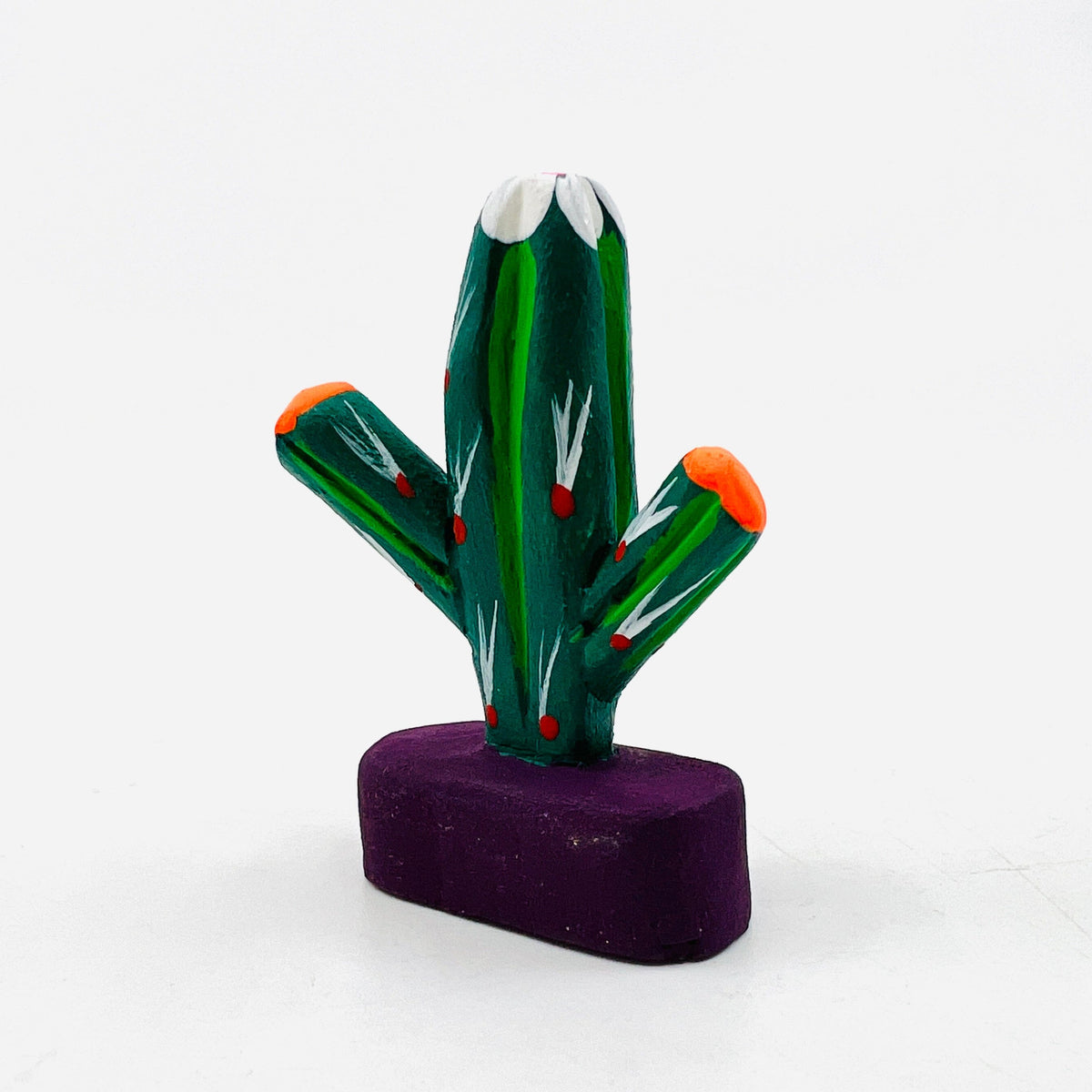 Oaxacan Wood Carved Animal, Cactus 84 Miniature Earth View 