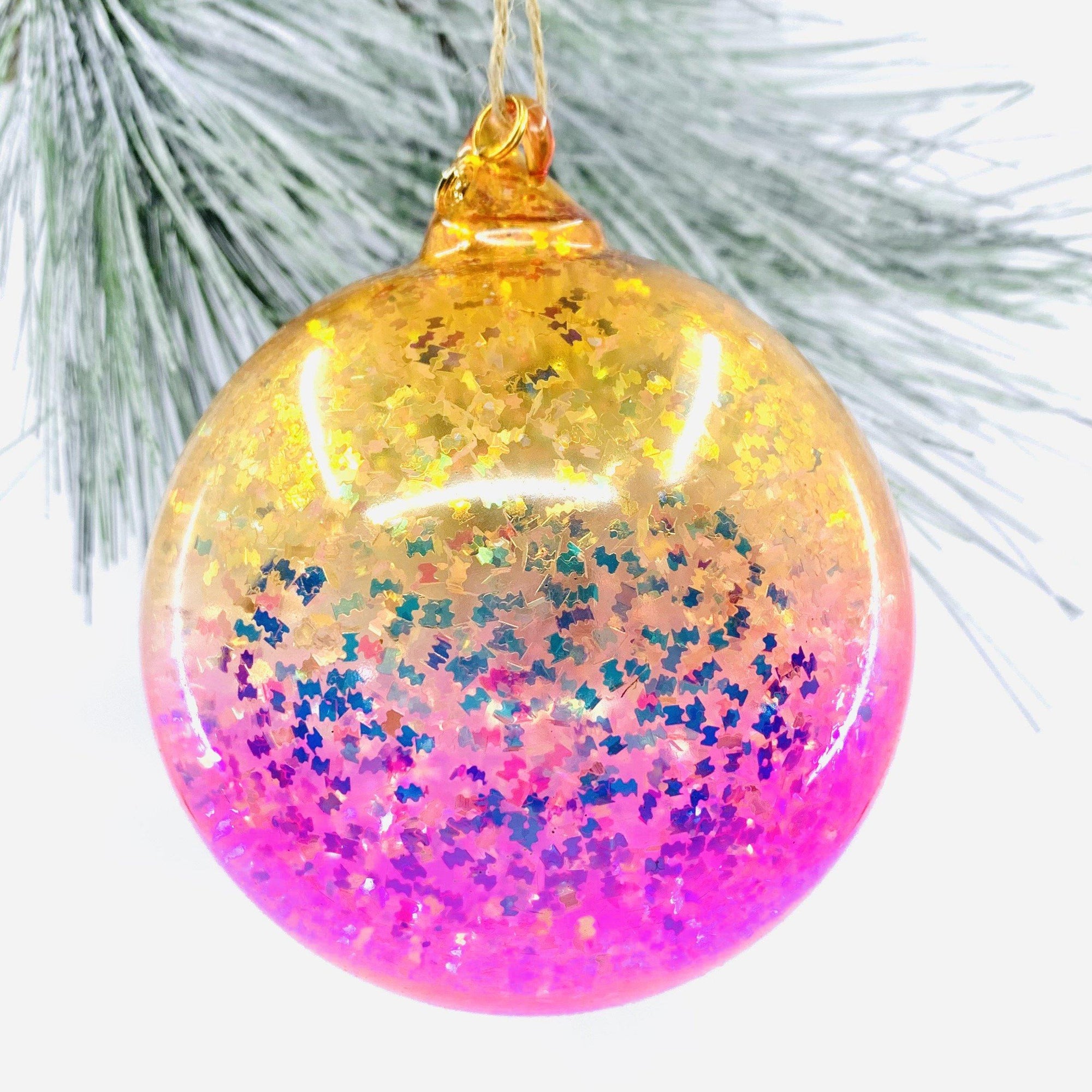 Iridescent Glitter Ball Ornament - Glitterville Studios