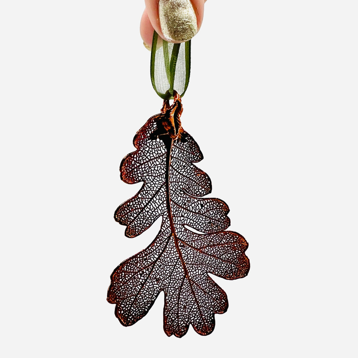 Oak Leaf Ornament, Iridescent Ornament The Rose Lady 