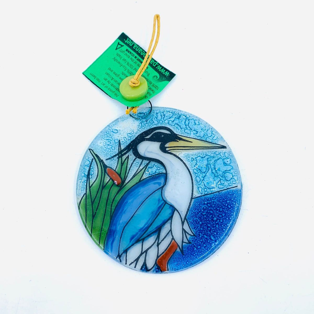 Fair Trade Ornament 171 Blue Heron Ornament Pam Peana 