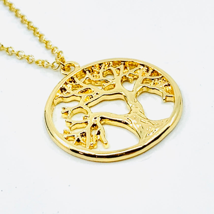 16+3 SK Gold Upside Down Tree Necklace