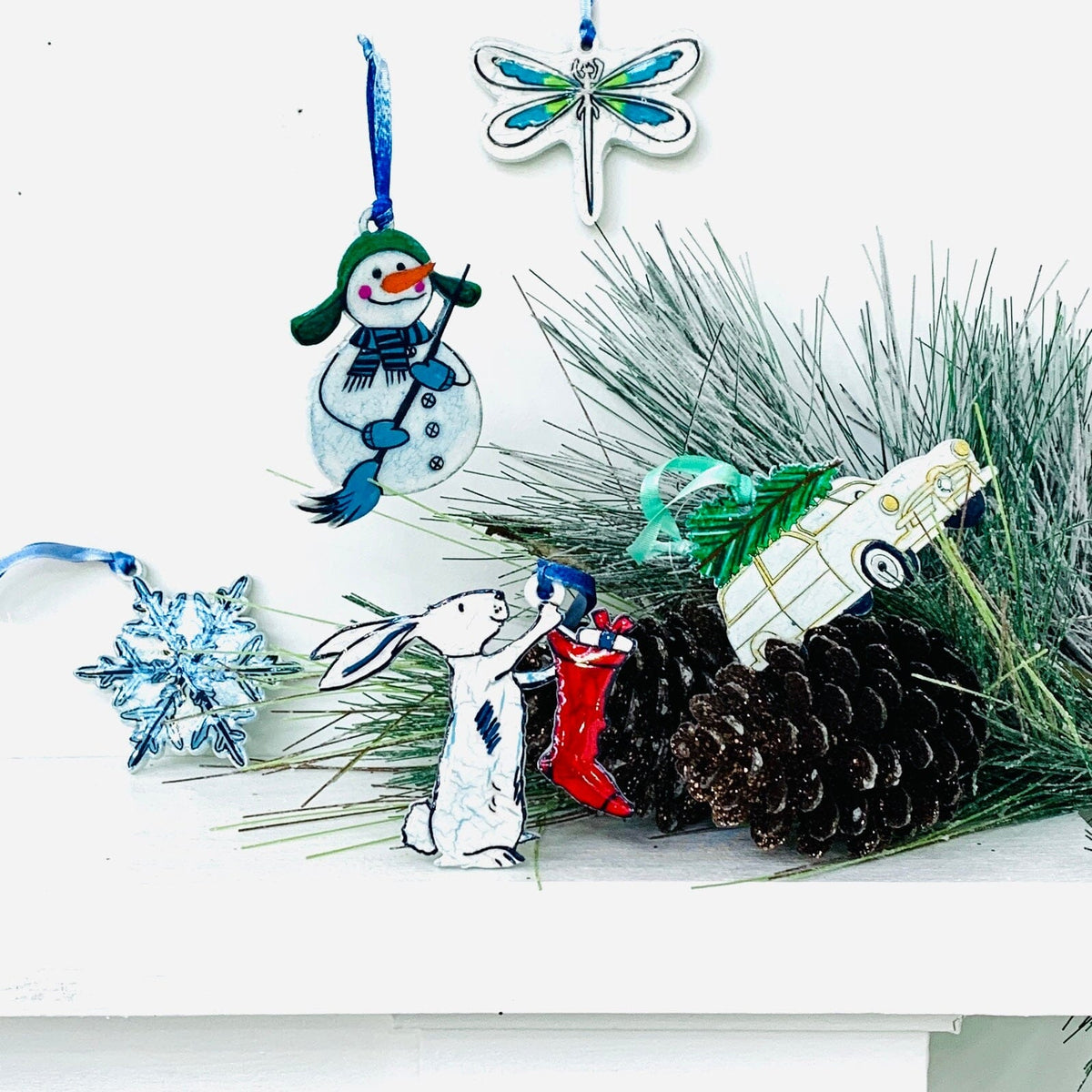 Recycled Wood Ornament, Snowflake Ornament Pam Peana 