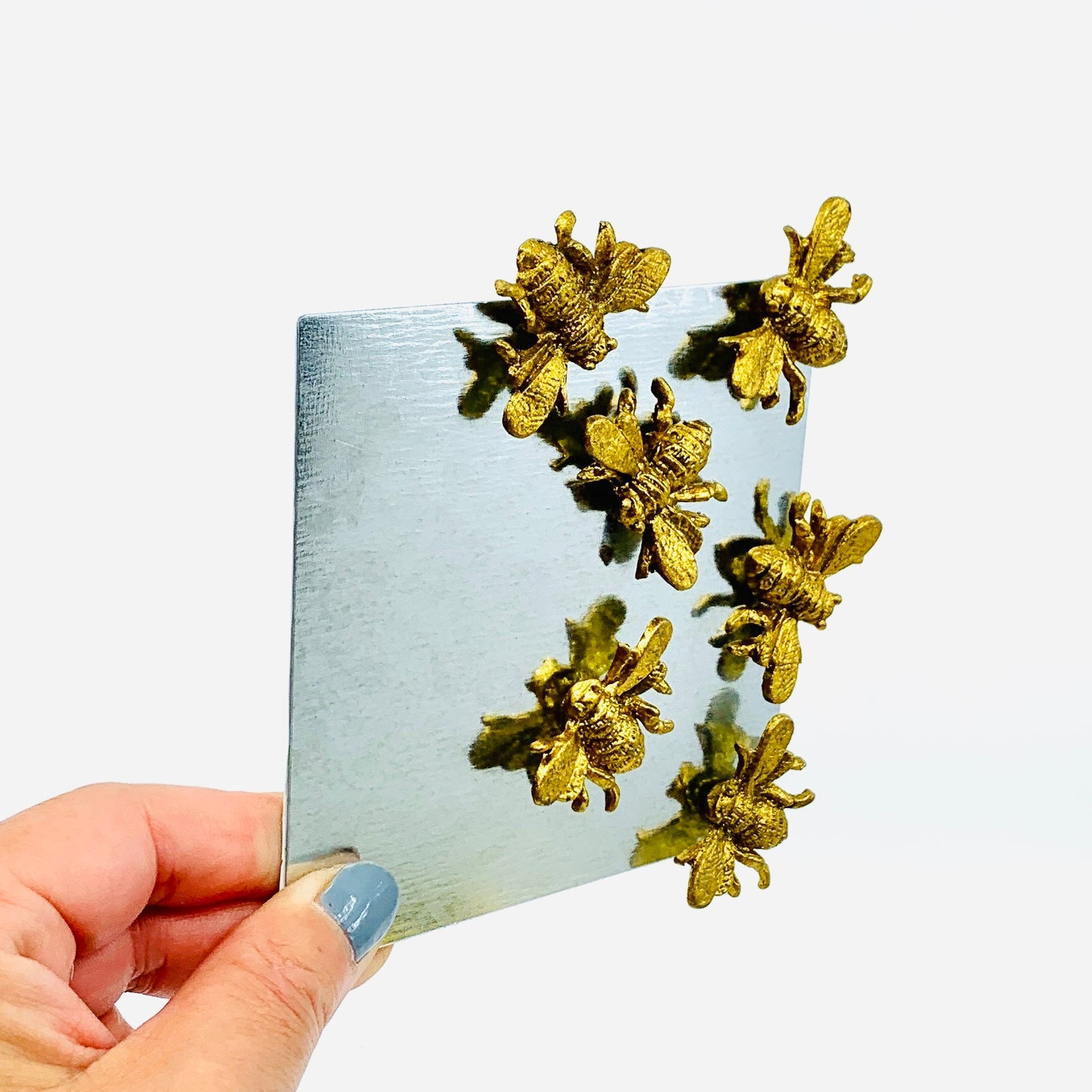 Pewter Worker Bee Magnets Miniature Creative Co-op 