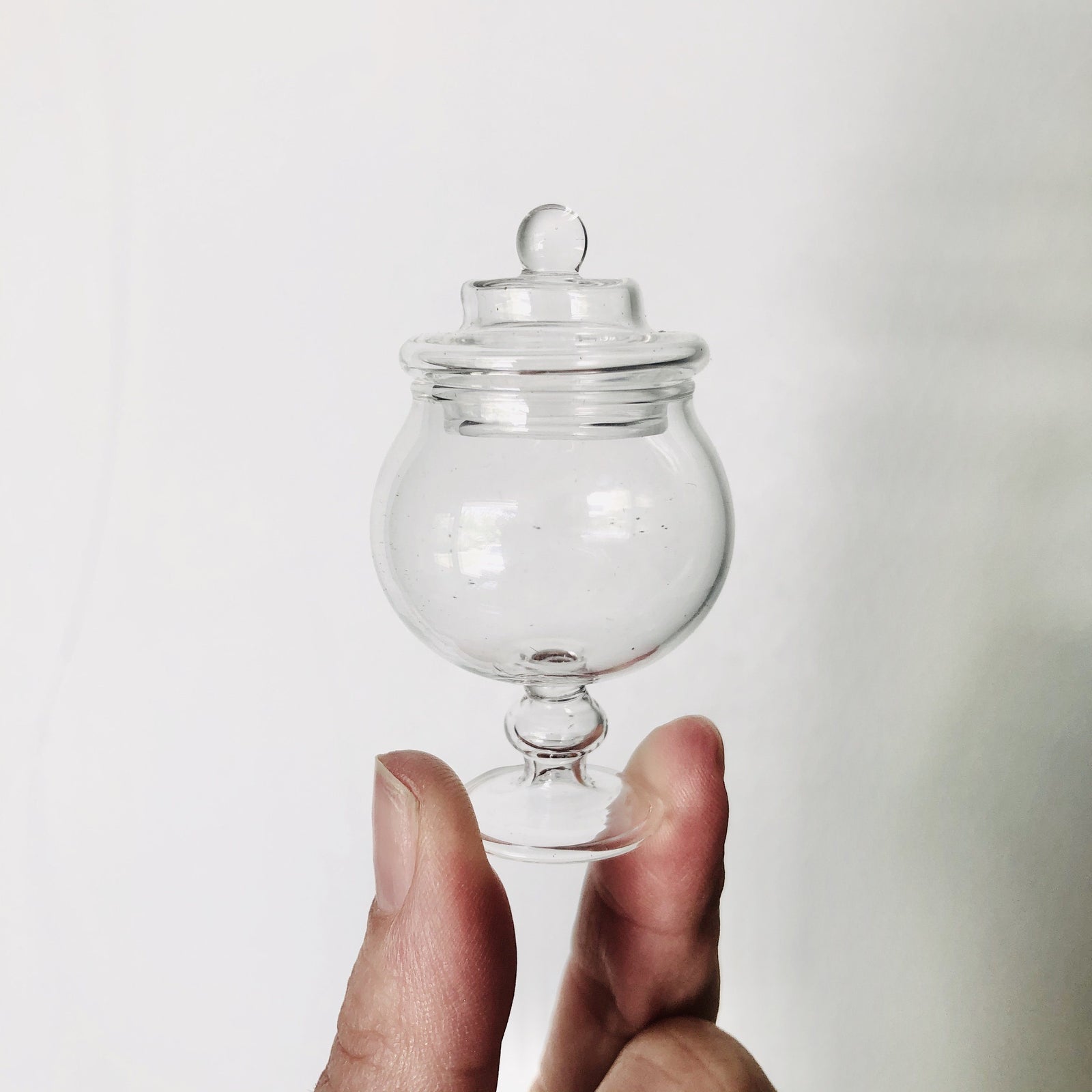 Tiny Glass Apothecary Jar Luke Adams Glass Blowing Studio 