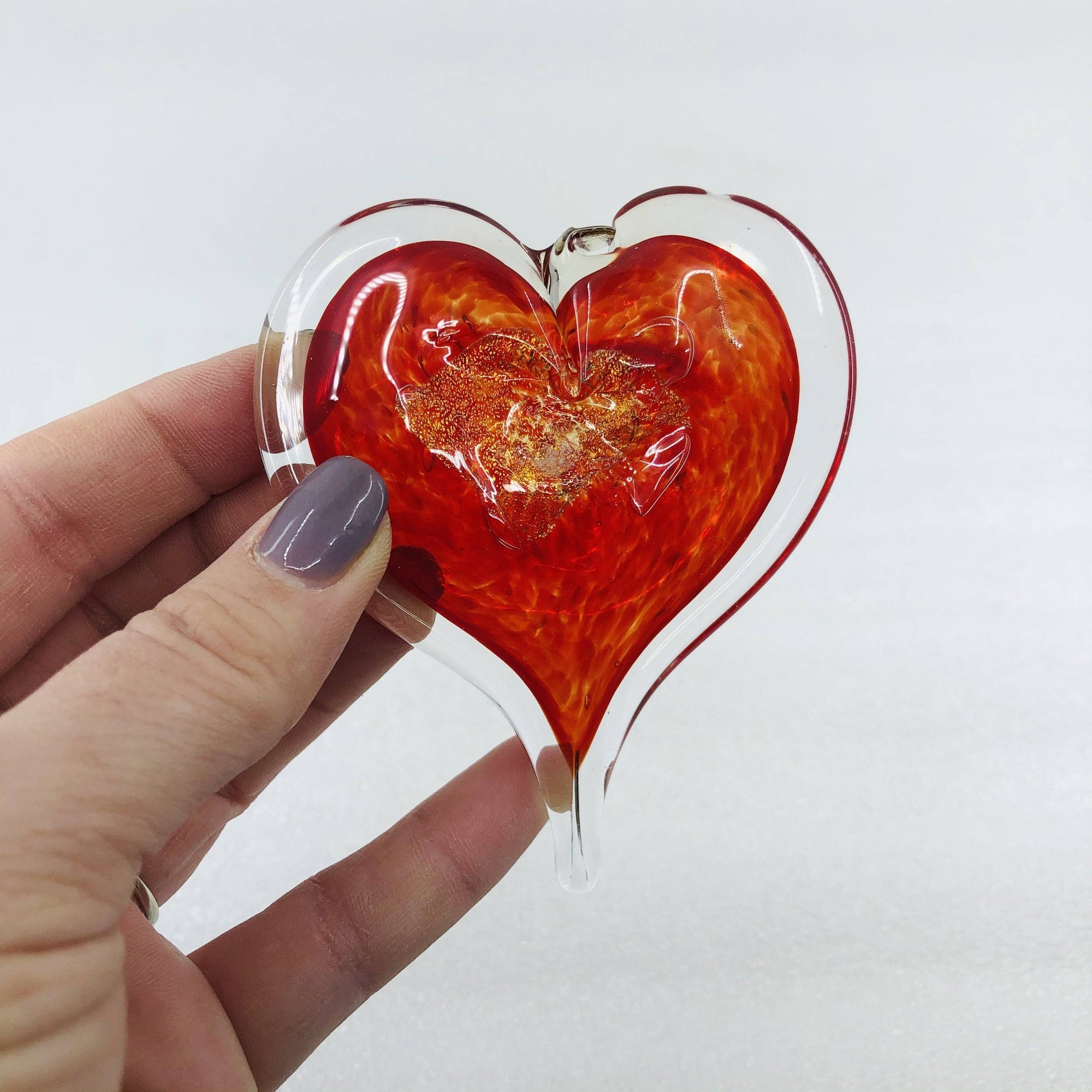 Ruby Heart Ornament Luke Adams Glass Blowing Studio 