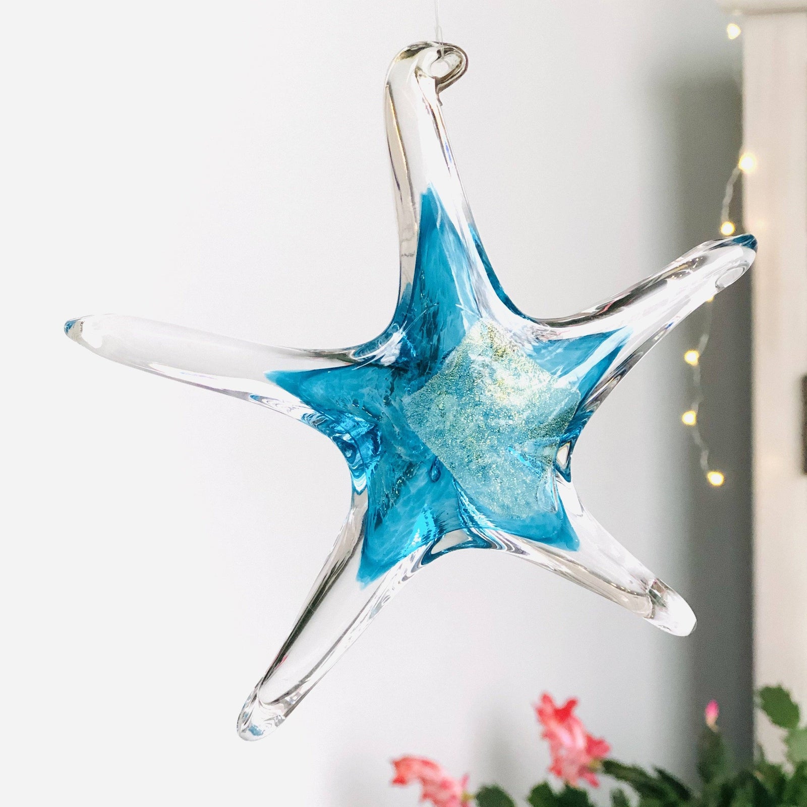 March Birthstone Hanging Star Luke Adams Glass Blowing Studio 