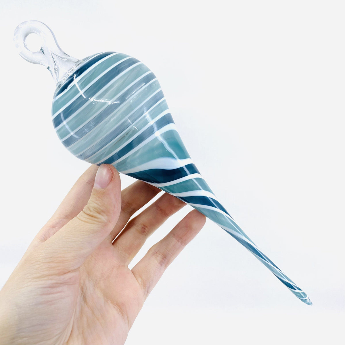 Icicle Drop Ornament, Teal Mix and White Probstein Studios 