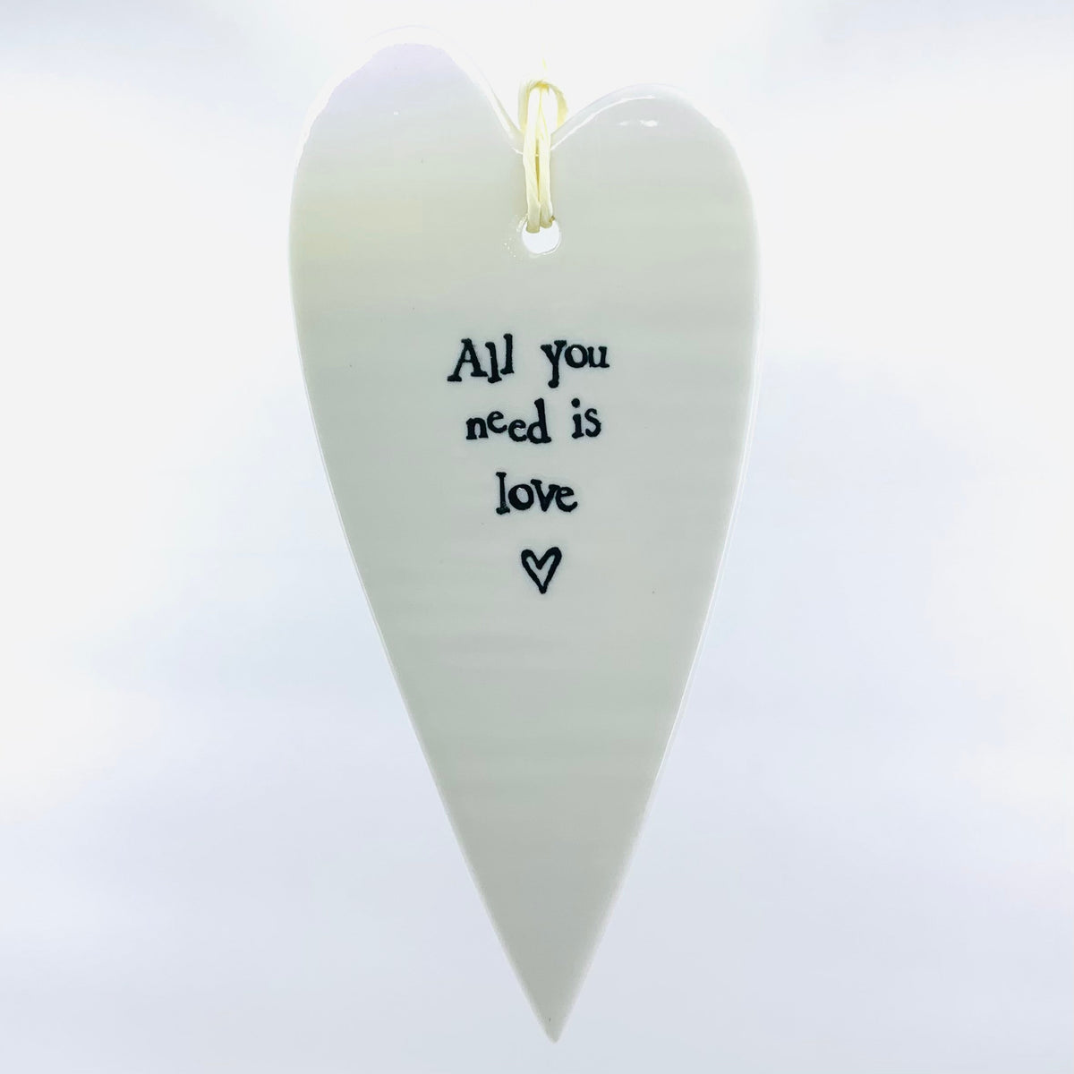 Porcelain Heart Sentiments Ornament Two&#39;s Company All you need is love 