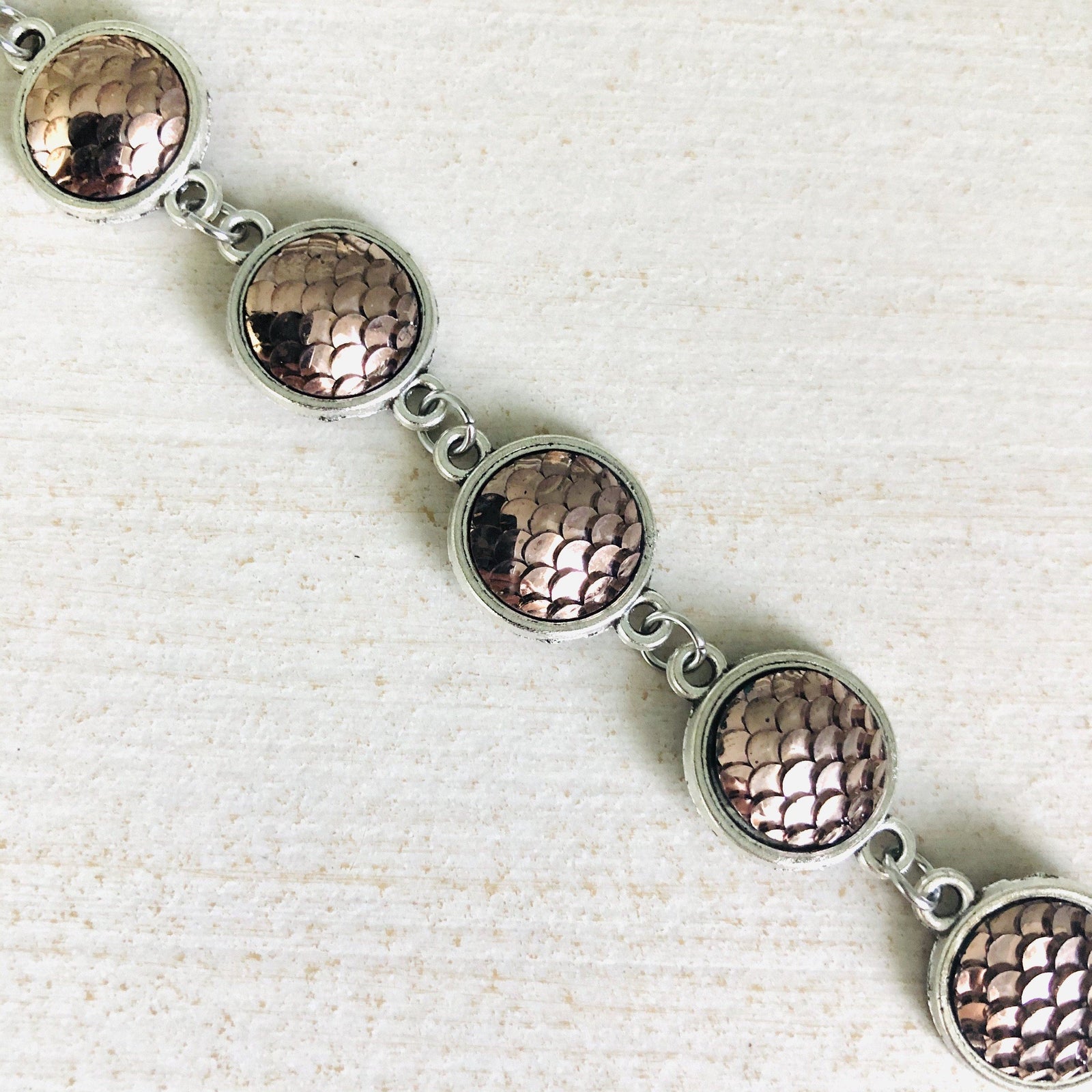 Mermaid Tail Multi Bead Bracelet Luke Adams Glass Blowing Studio Bronze 