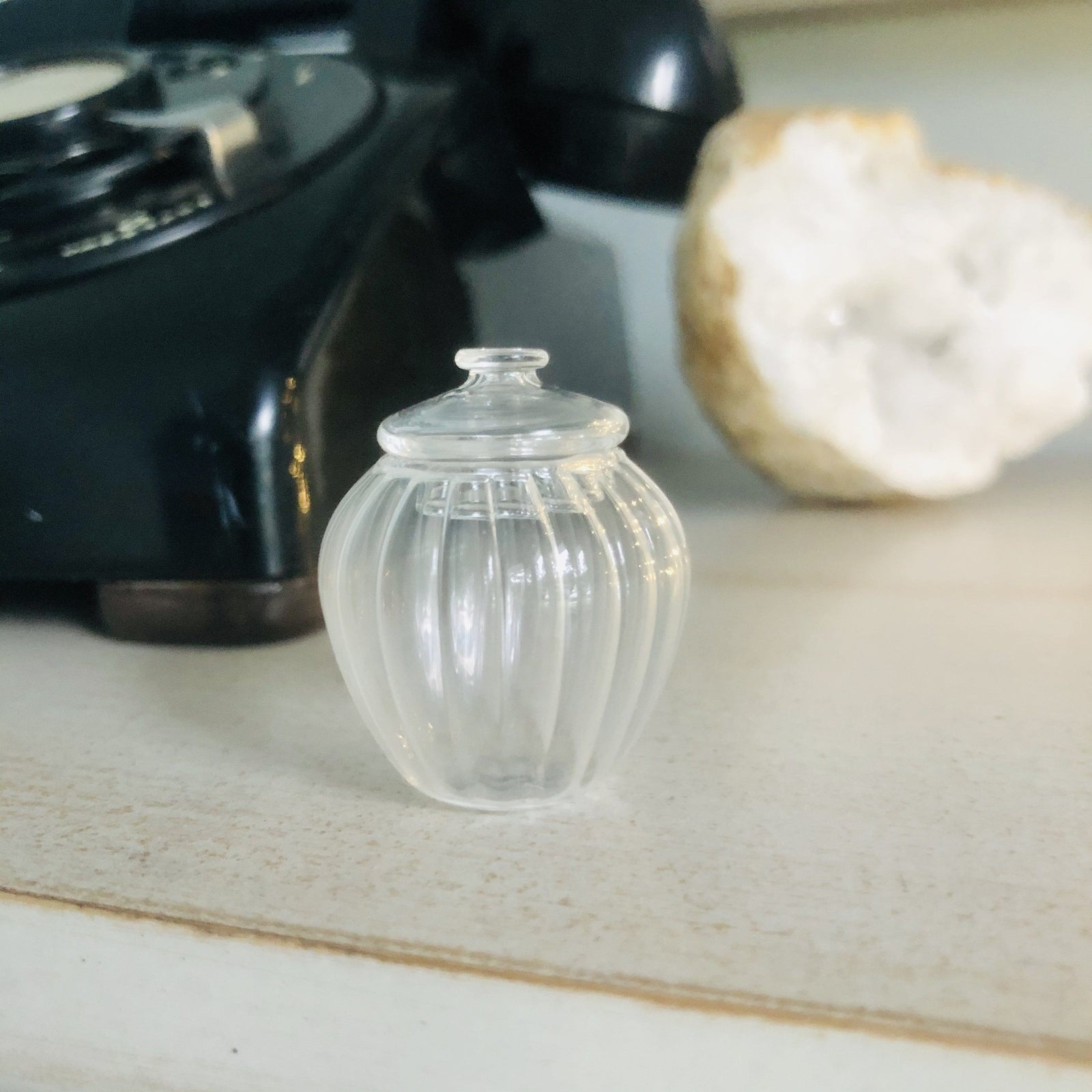 Tiny Glass Biscotti Jar Miniature Luke Adams Glass Blowing Studio 