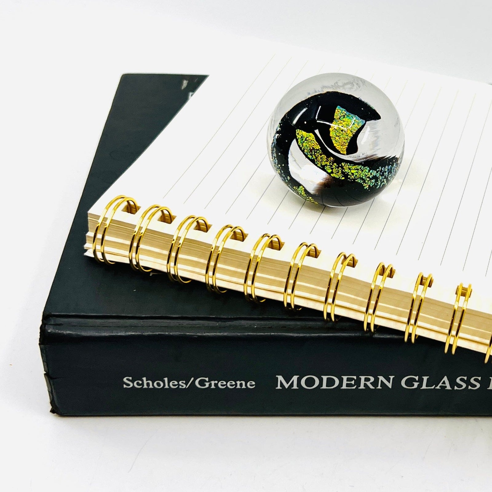 Dichro Glass Paperweight, Clear Accessory Melt Glass 