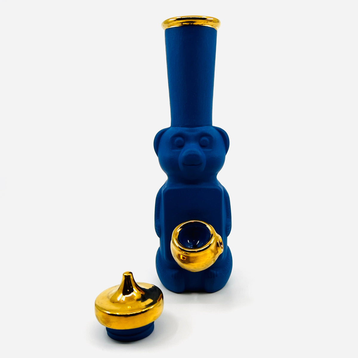 22k Gold Honey Bear Pipe Decor Candy Relics Blue 