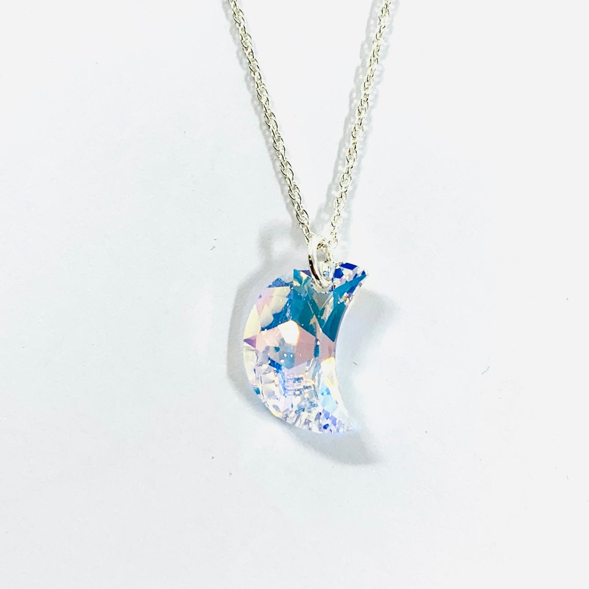 Crescent Moon Swarovski Crystal Necklace Snooty Jewelry Crystal 