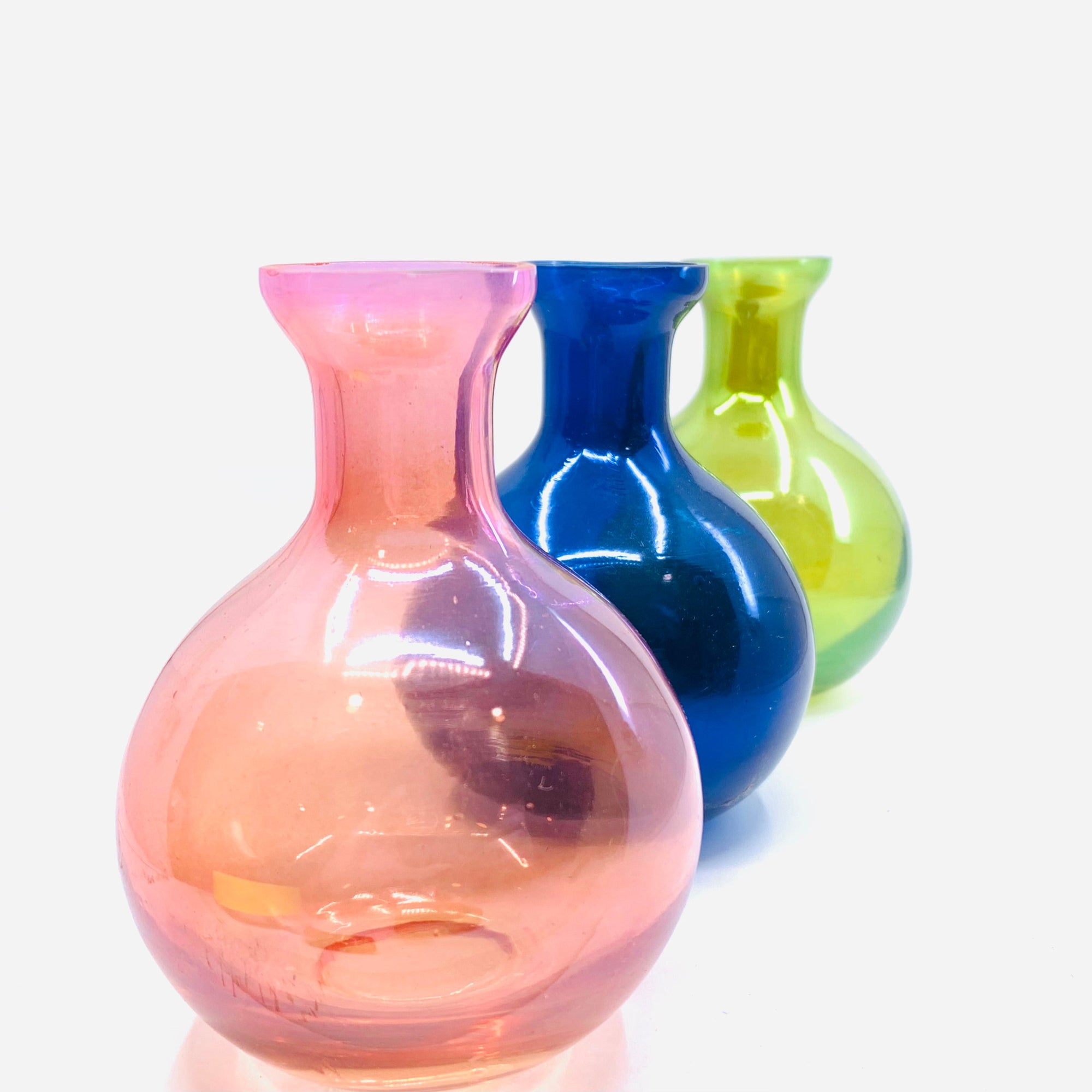 Iridescent Glass Vases One Hundred 80 Degrees 