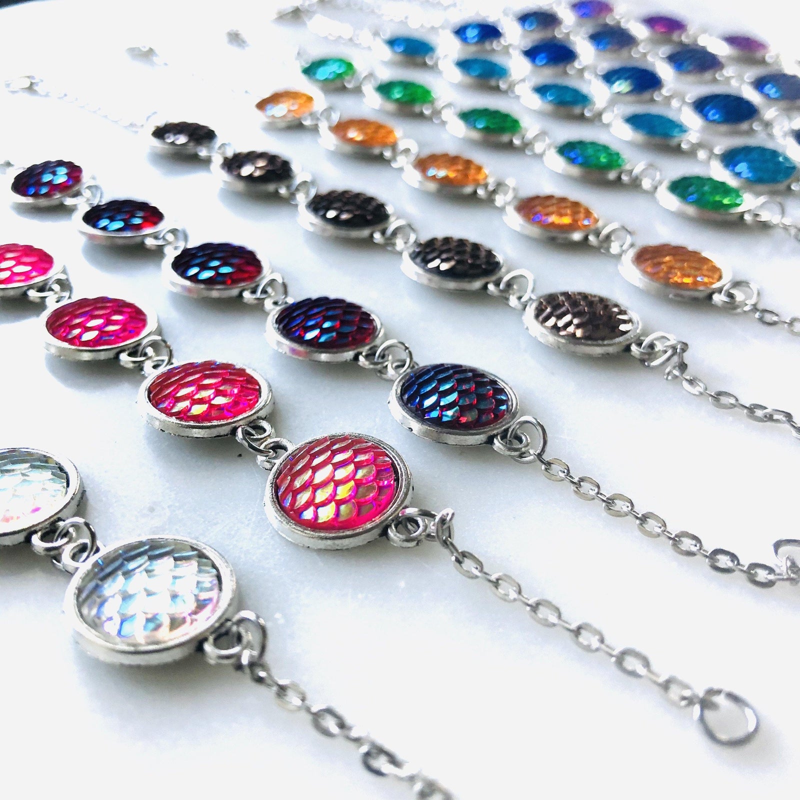 Mermaid Tail Multi Bead Bracelet Luke Adams Glass Blowing Studio 