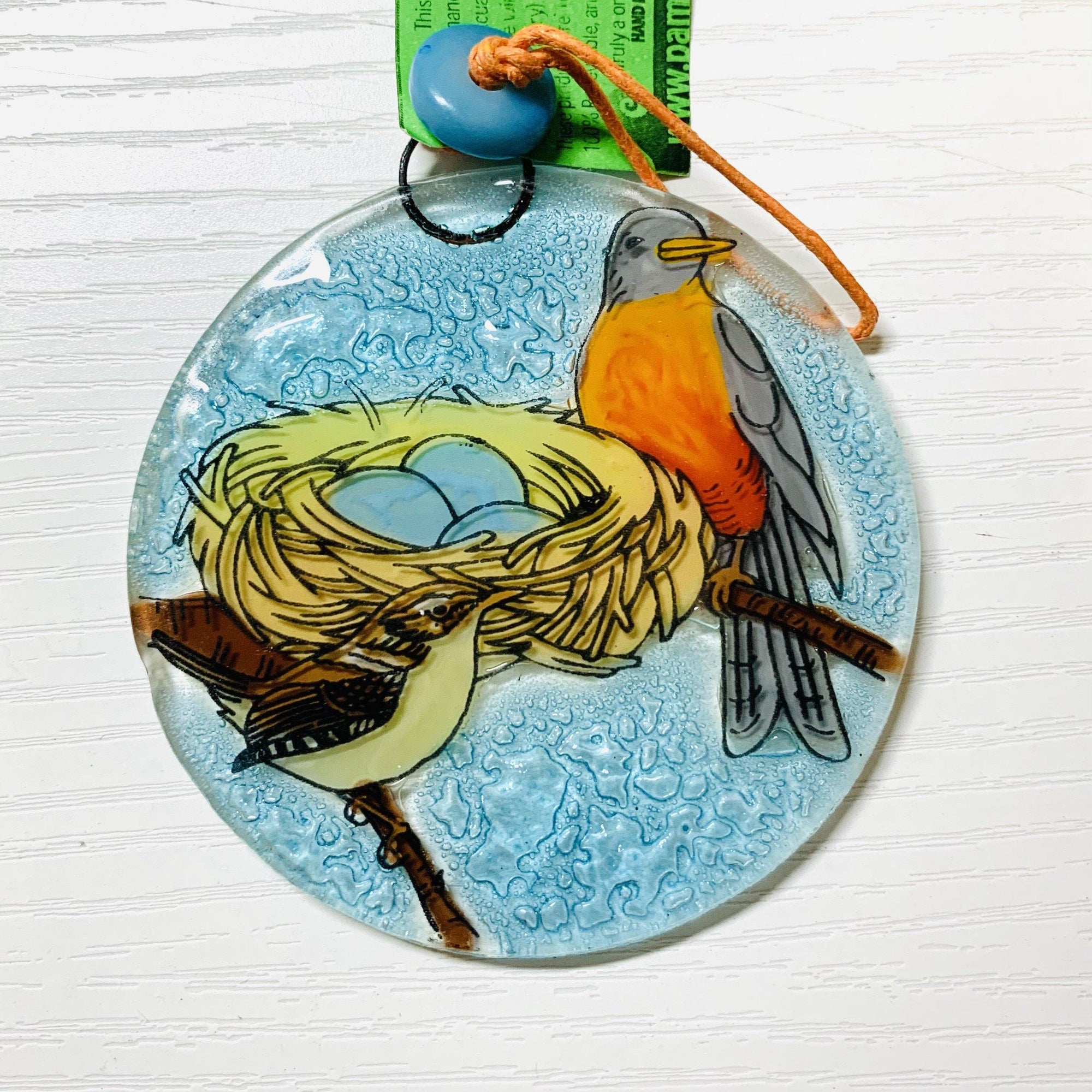 Fair Trade Ornament 164 Robin Pair with Nest Ornament Pam Peana 