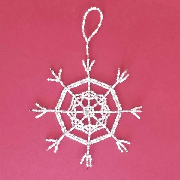 Glass Beaded Ornament, Snowflake Ornament Melange Collection 
