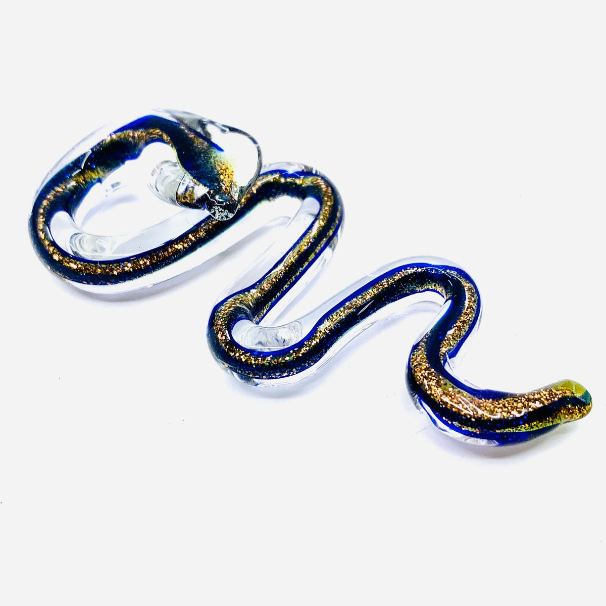 Glitter Snake Miniature - Blue and Gold 