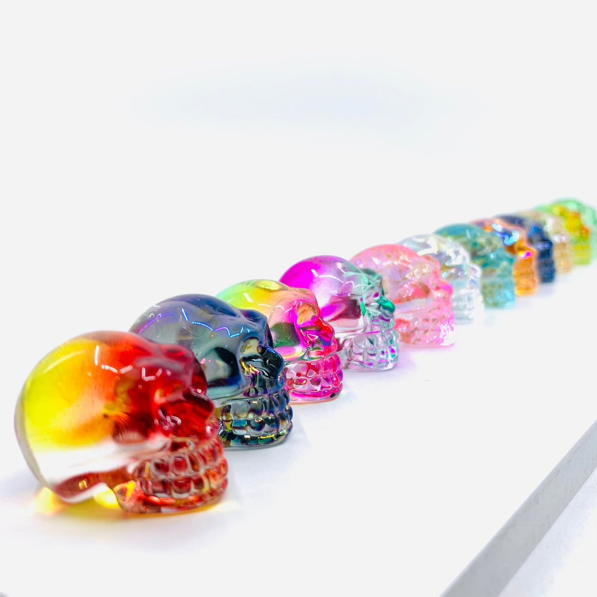 Colorful Glass Skulls Manufactured Overseas 