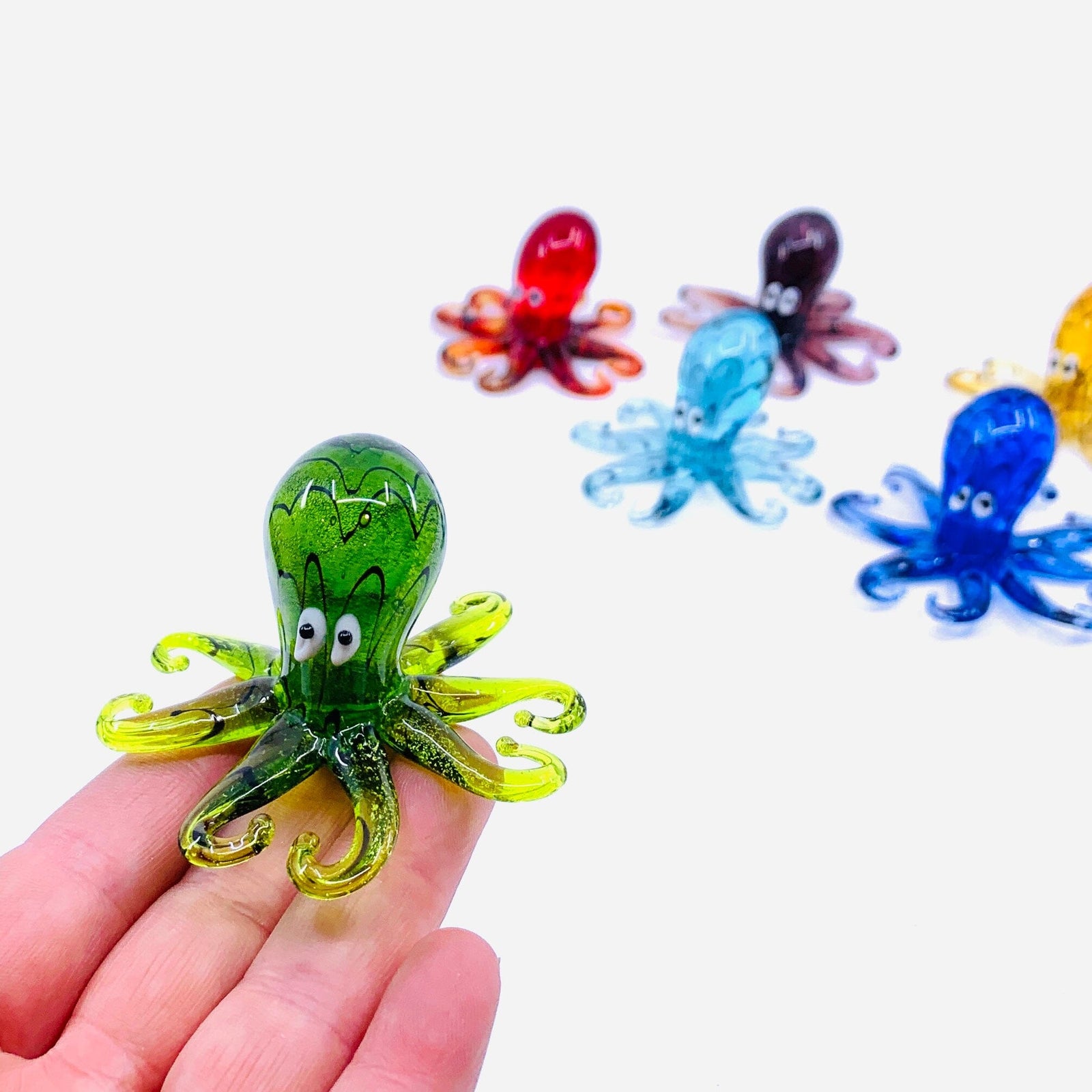 Glass Octopus, Green Miniature Chesapeake Bay 