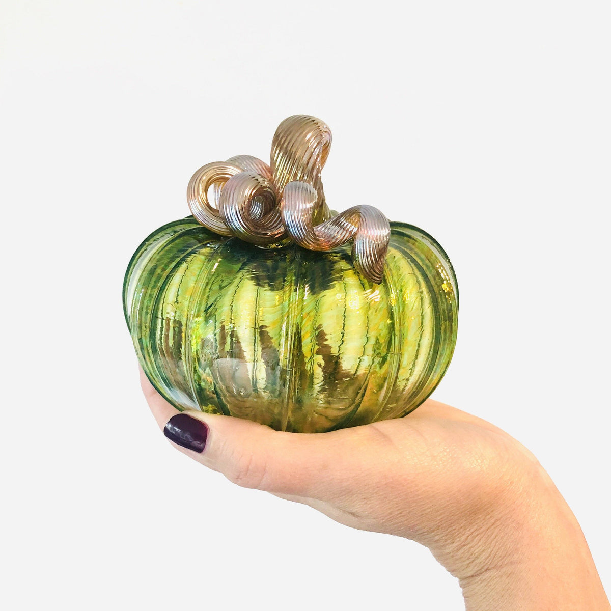 Autumn Green Pumpkin Pumpkins Luke Adams Glass Blowing Studio 