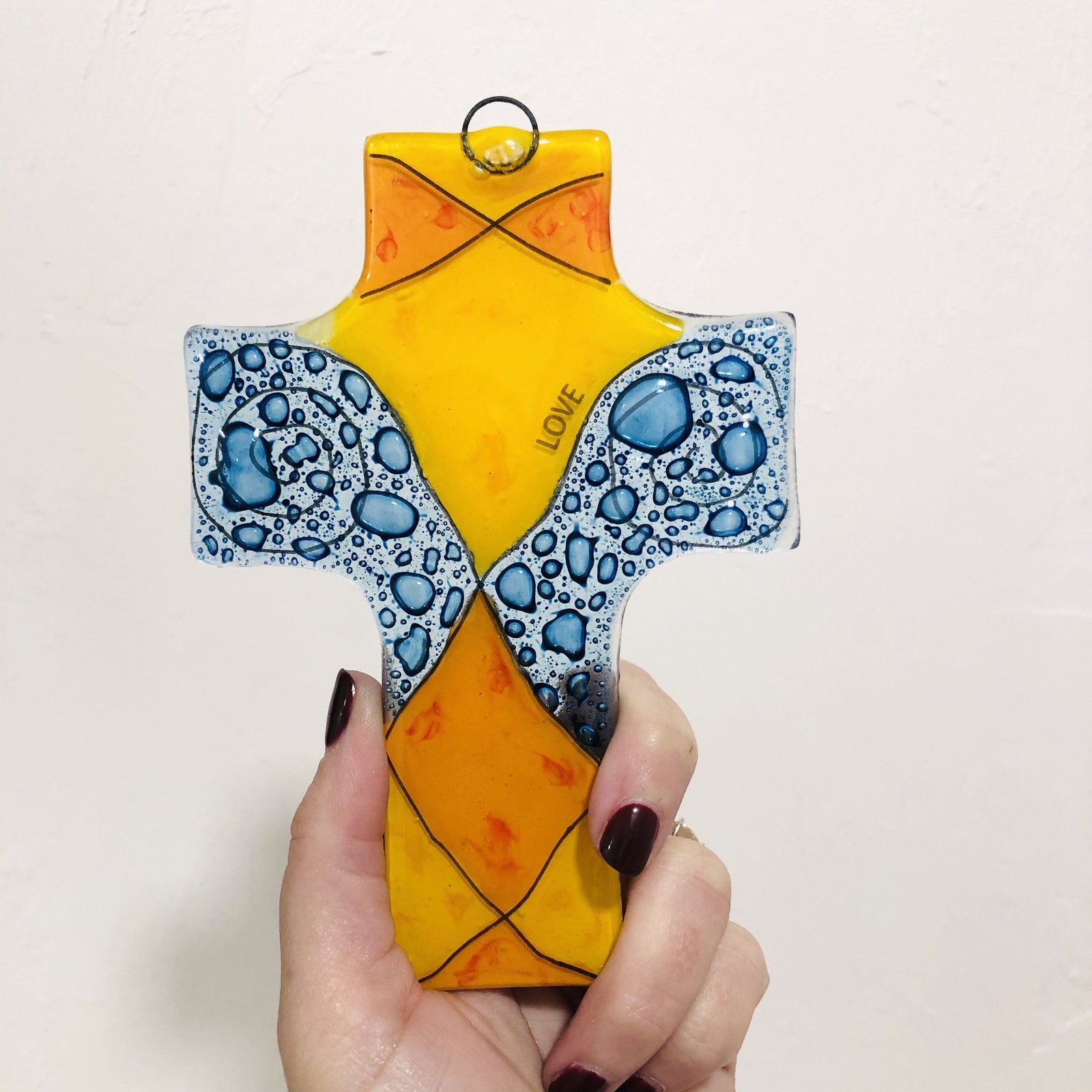 Fair Trade Large Cross 11 Luke Adams Glass Blowing Studio 