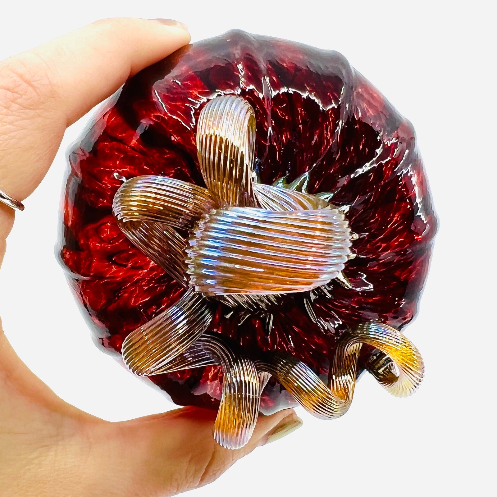 Mini Pumpkin, Garnet Pumpkin Luke Adams Glass Blowing Studio 