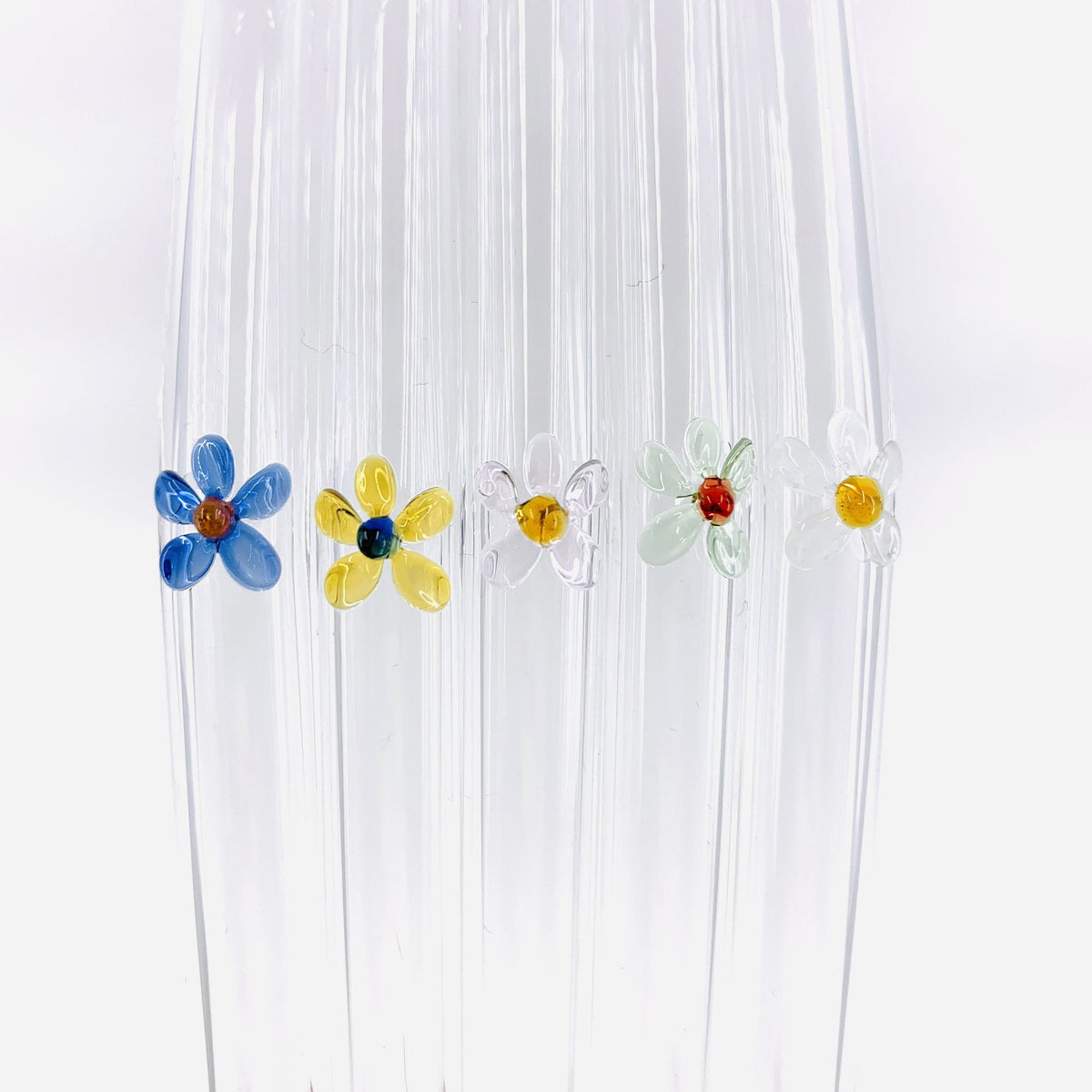 Glass Straw With Flower Flower Glass Straw Drinking Glass Straw