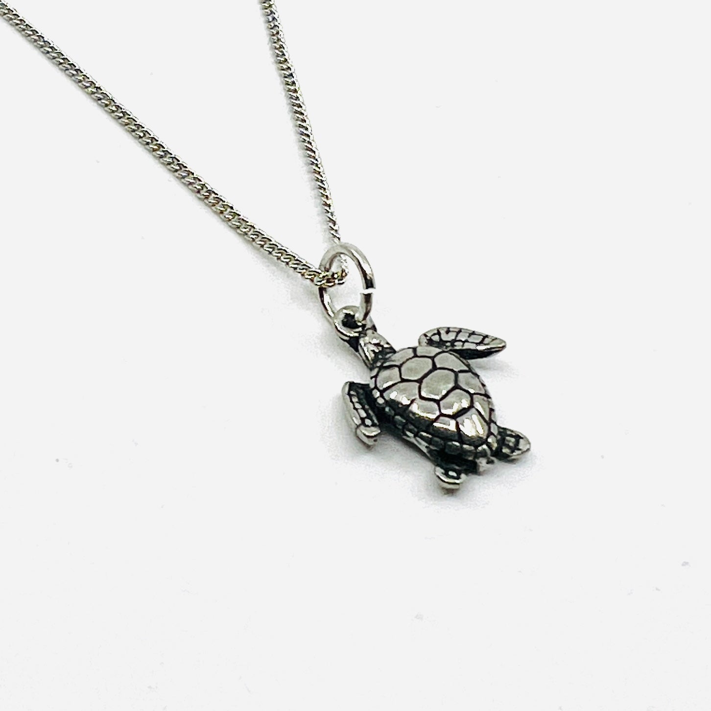 Pewter Turtle Pendant Necklace Jewelry Basic Spirit 
