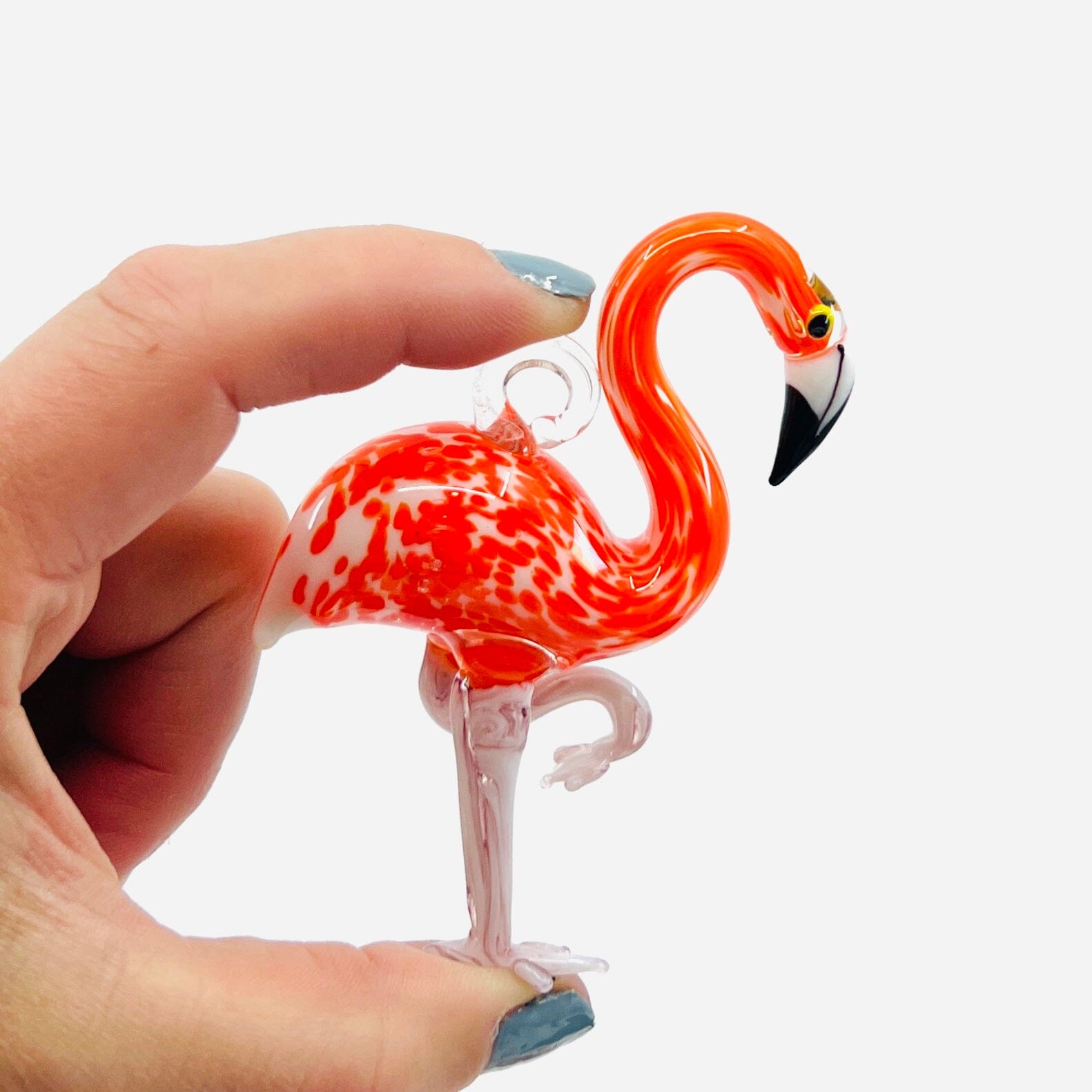 Coral Pink Flamingo Ornament Miniature - 