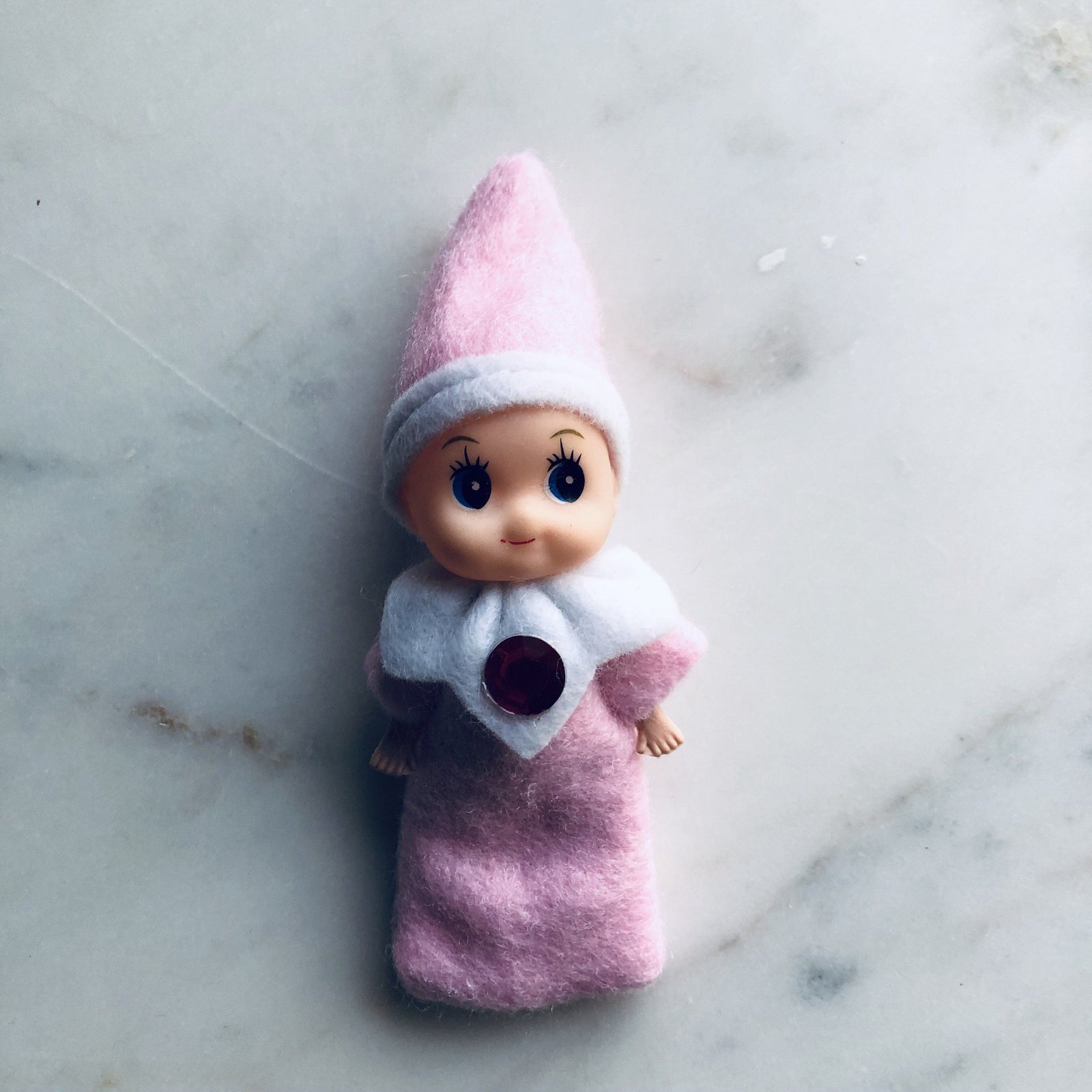 Baby Elf Luke Adams Glass Blowing Studio Pink Swaddle with Stone 