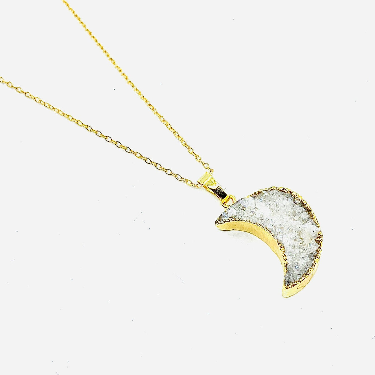 Druzy Moon Necklace Jewelry Artist Made 