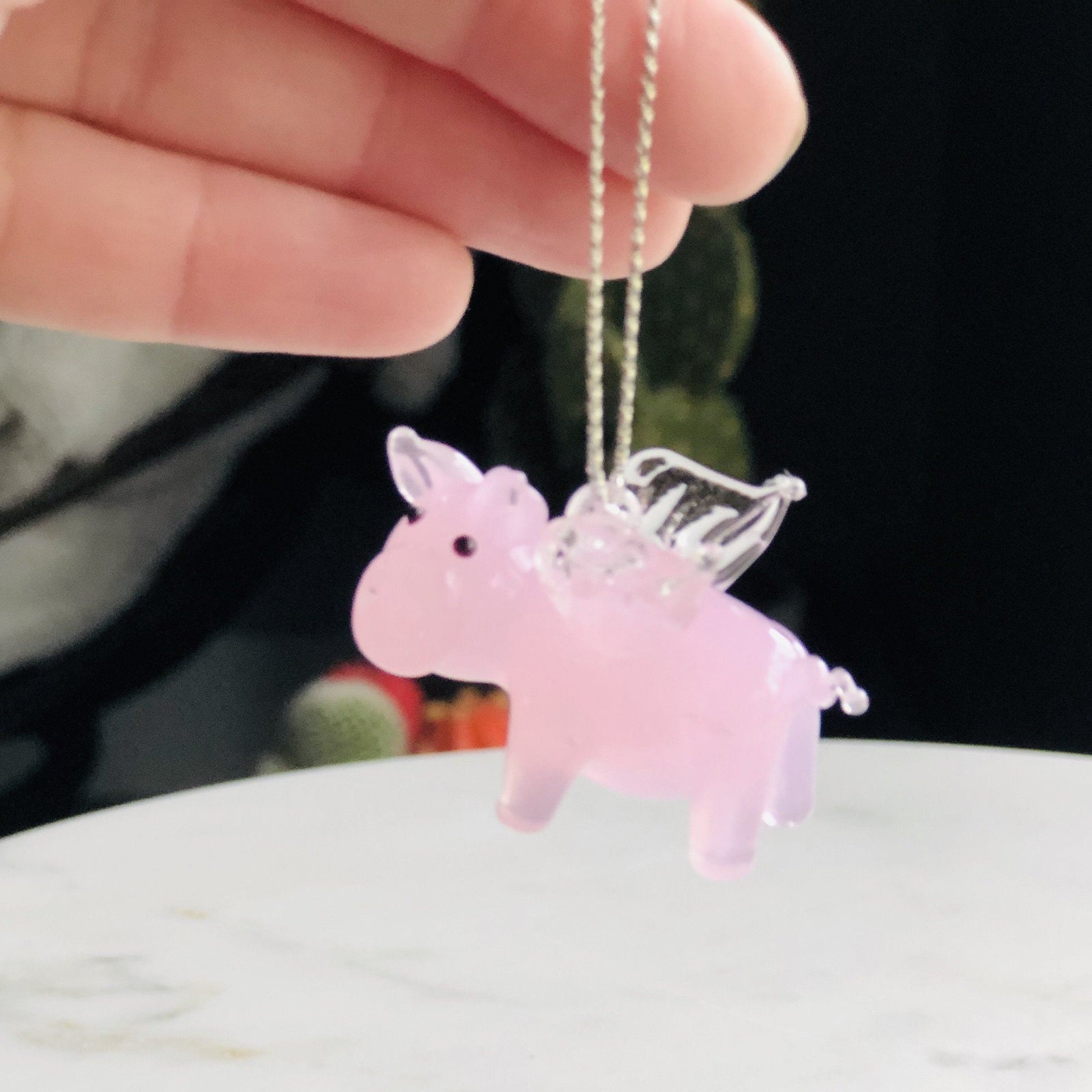 Flying Pig left Luke Adams Glass Blowing Studio 