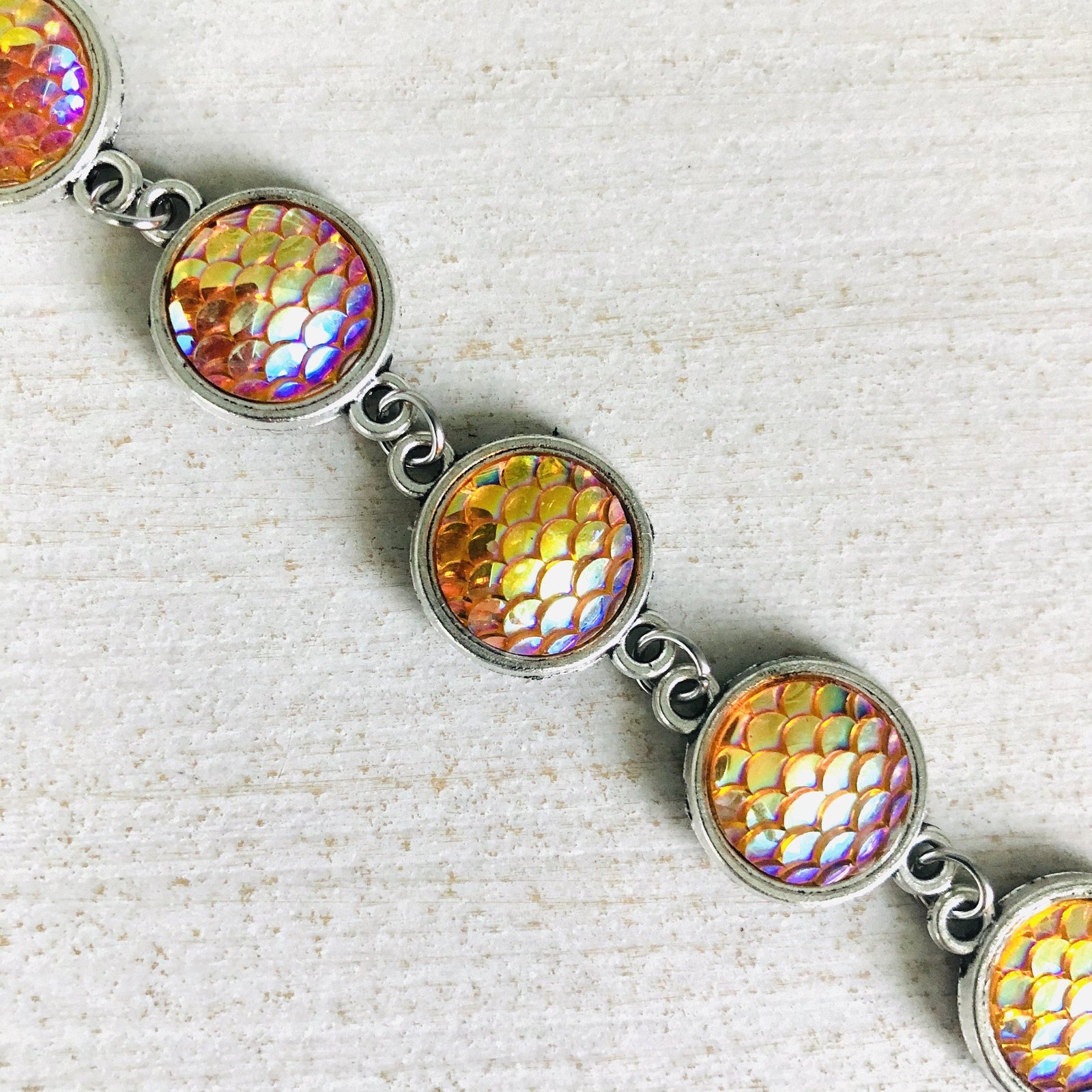 Mermaid Tail Multi Bead Bracelet Luke Adams Glass Blowing Studio Golden 