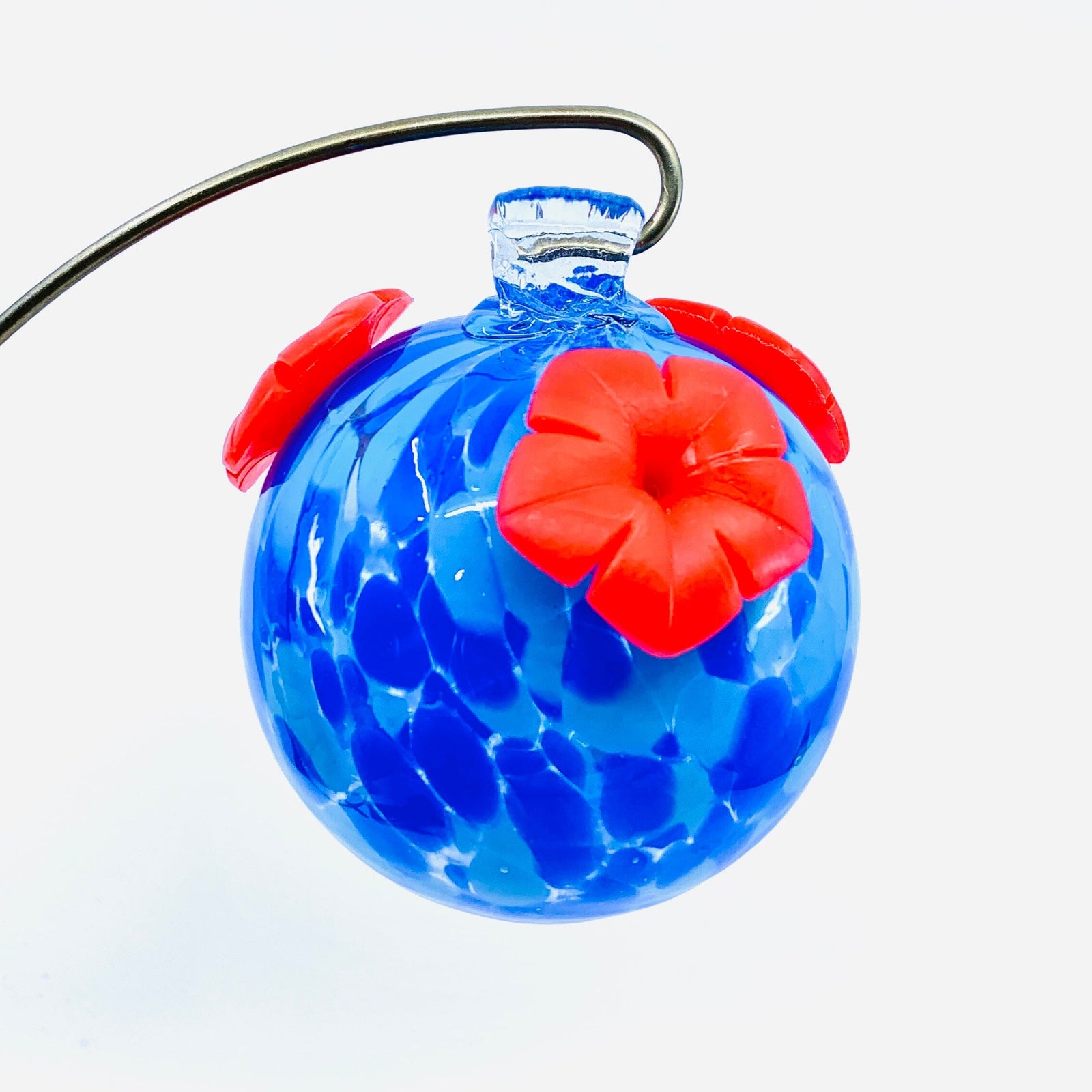 Glass Hummingbird Feeder, Blue (B) Decor Gift Essentials 