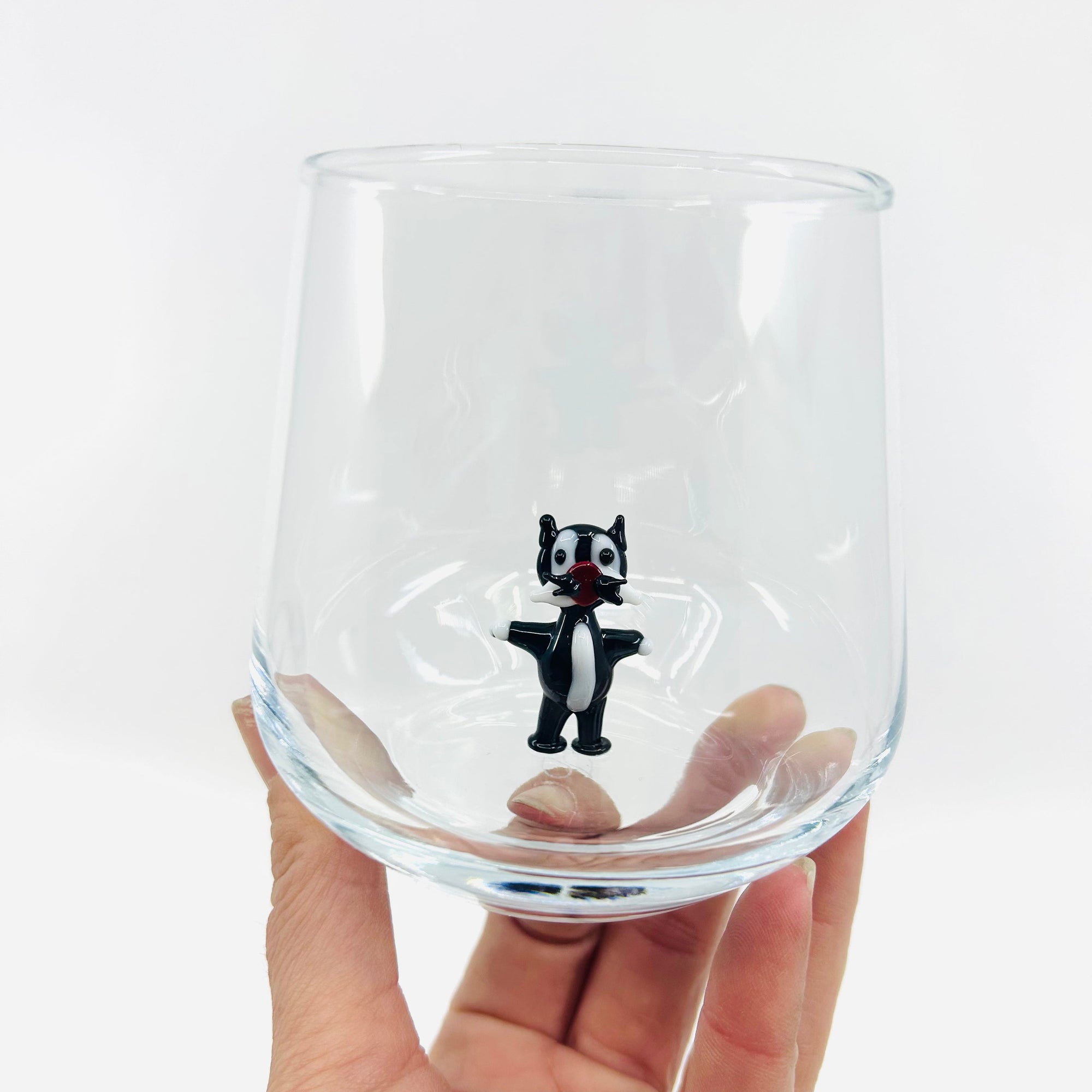 Tiny Animal Wine Glass, Sylvester Decor MiniZoo 